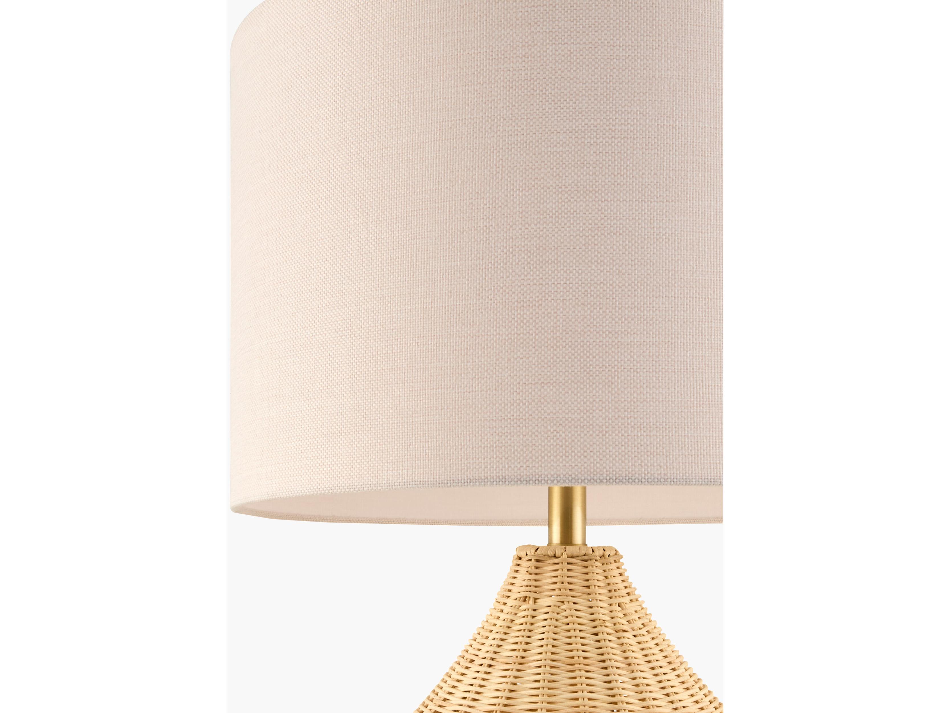 Surya Velles Natural Beige White Linen Buffet Lamp
