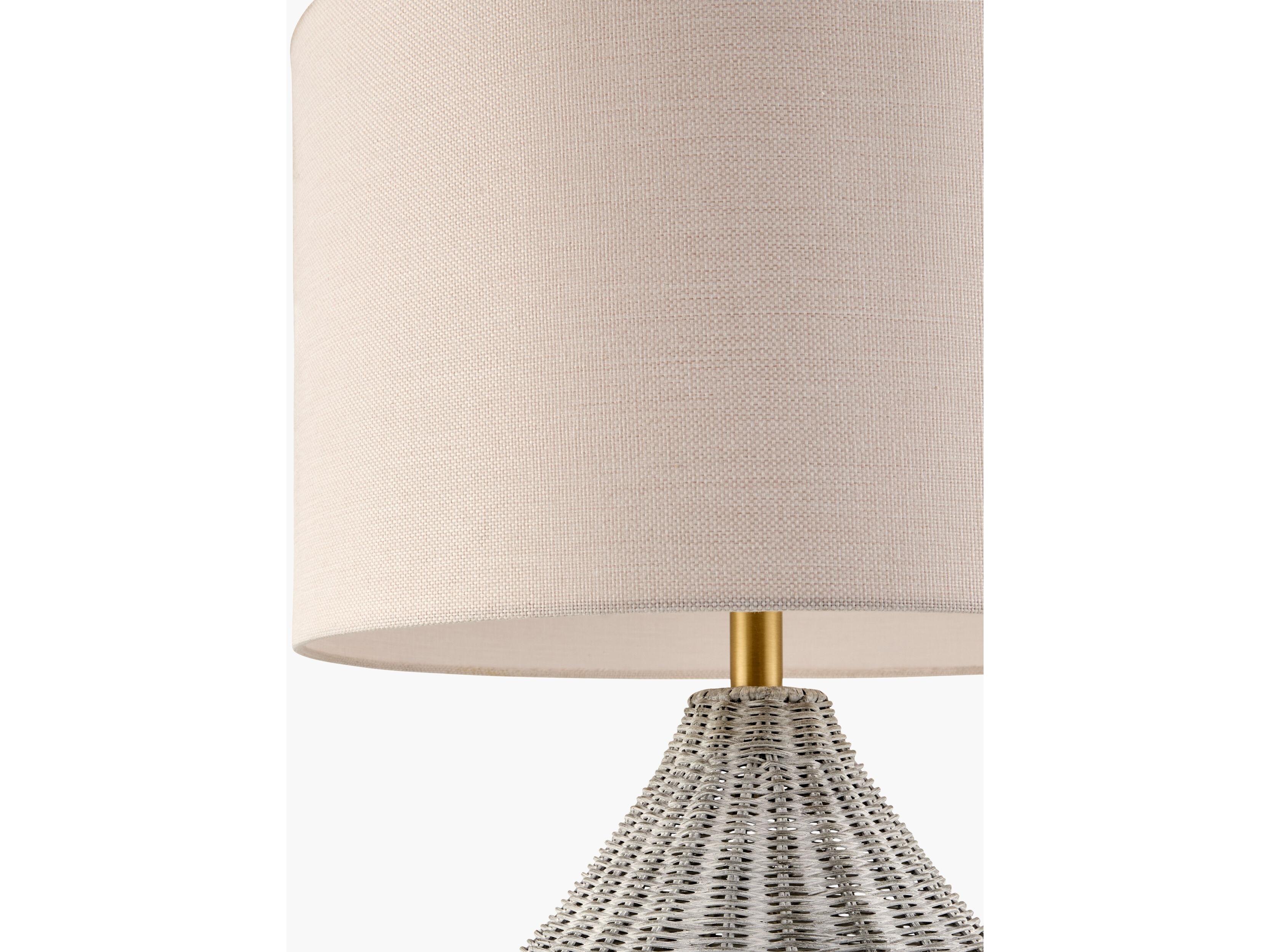 Surya Velles Gray White Linen Buffet Lamp