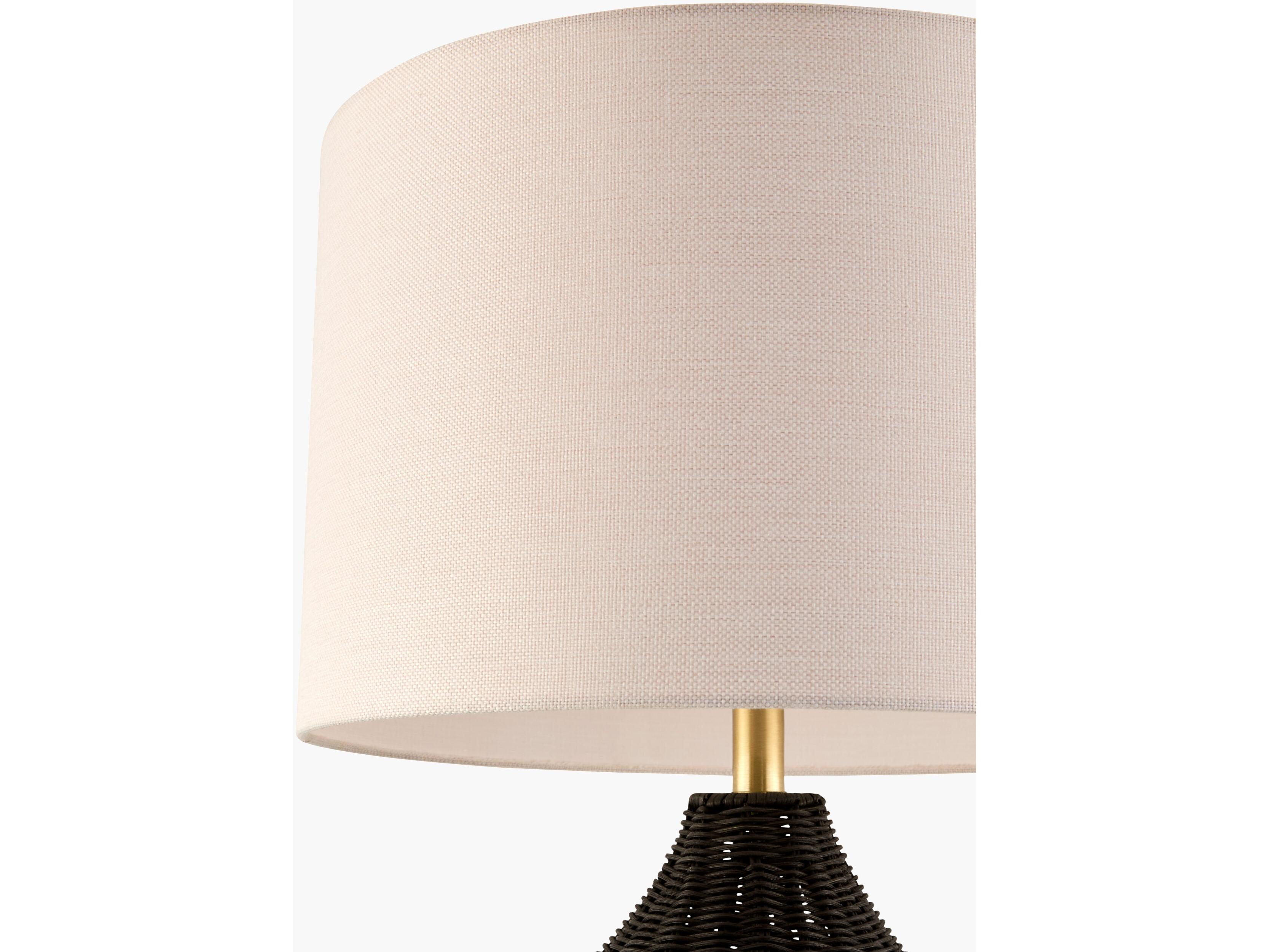Surya Velles Black White Linen Buffet Lamp