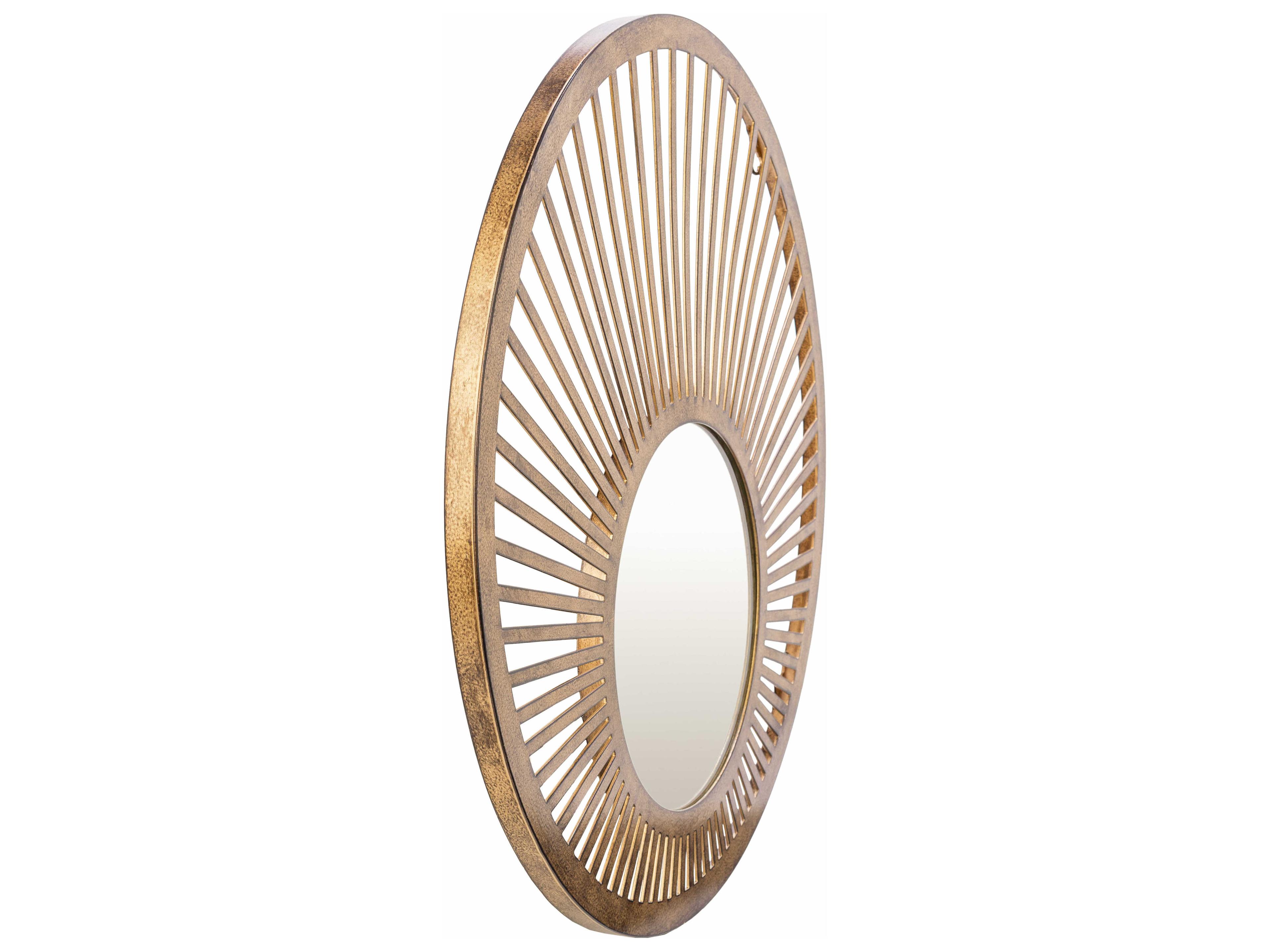 Surya Vision Gold Round Wall Mirror Set of 2