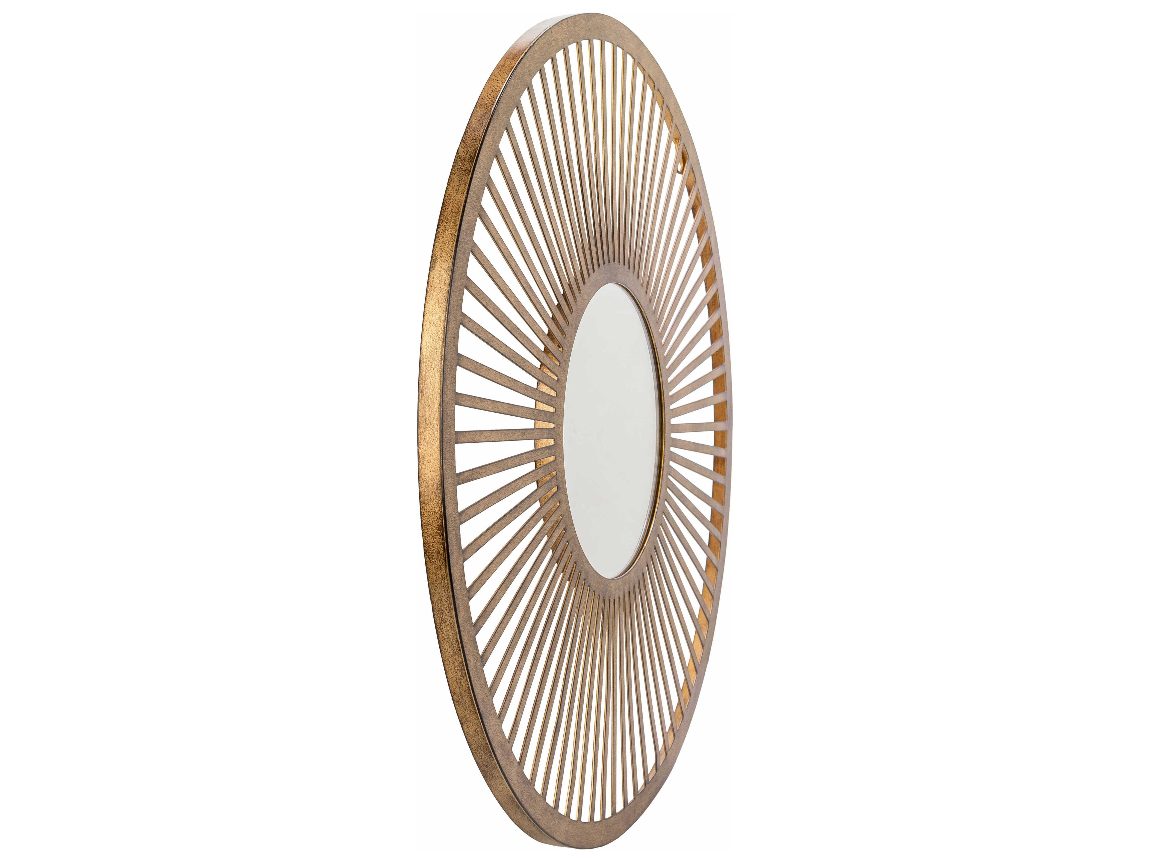 Surya Vision Gold Round Wall Mirror