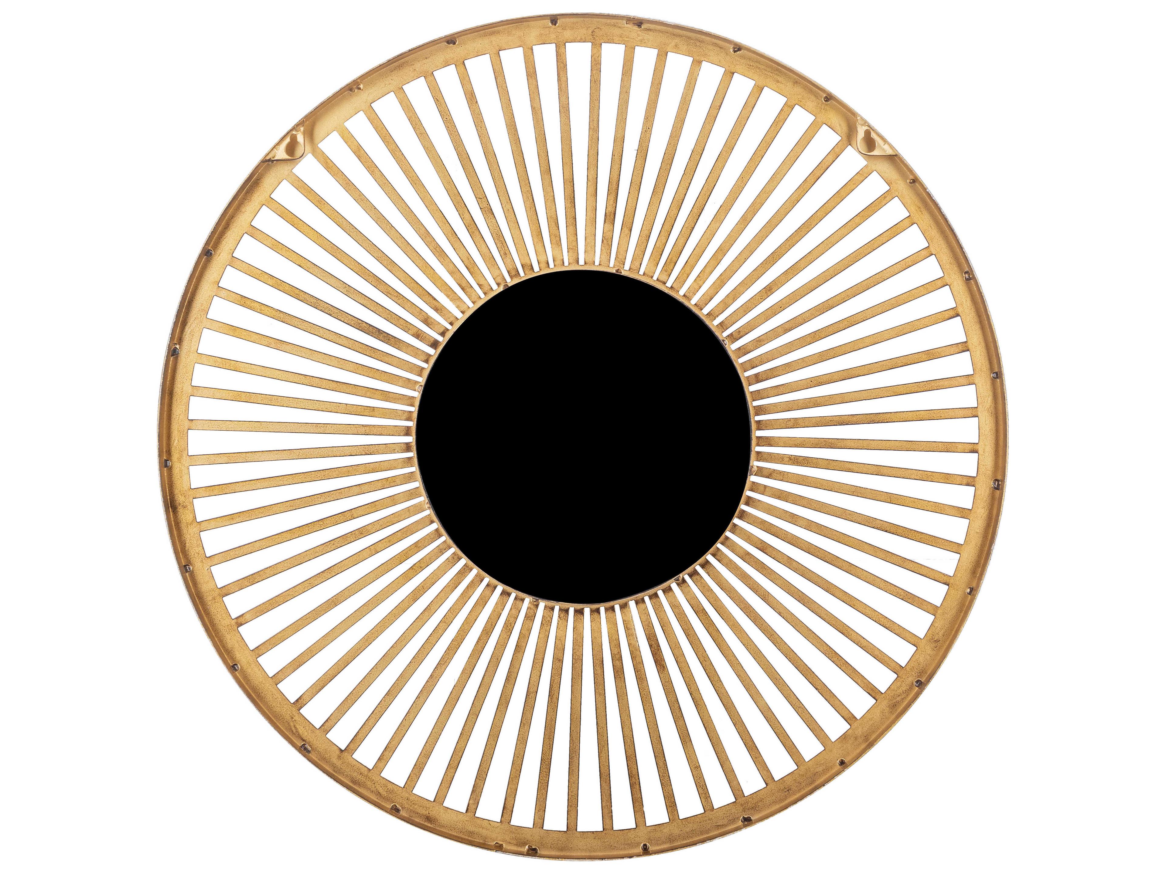 Surya Vision Gold Round Wall Mirror