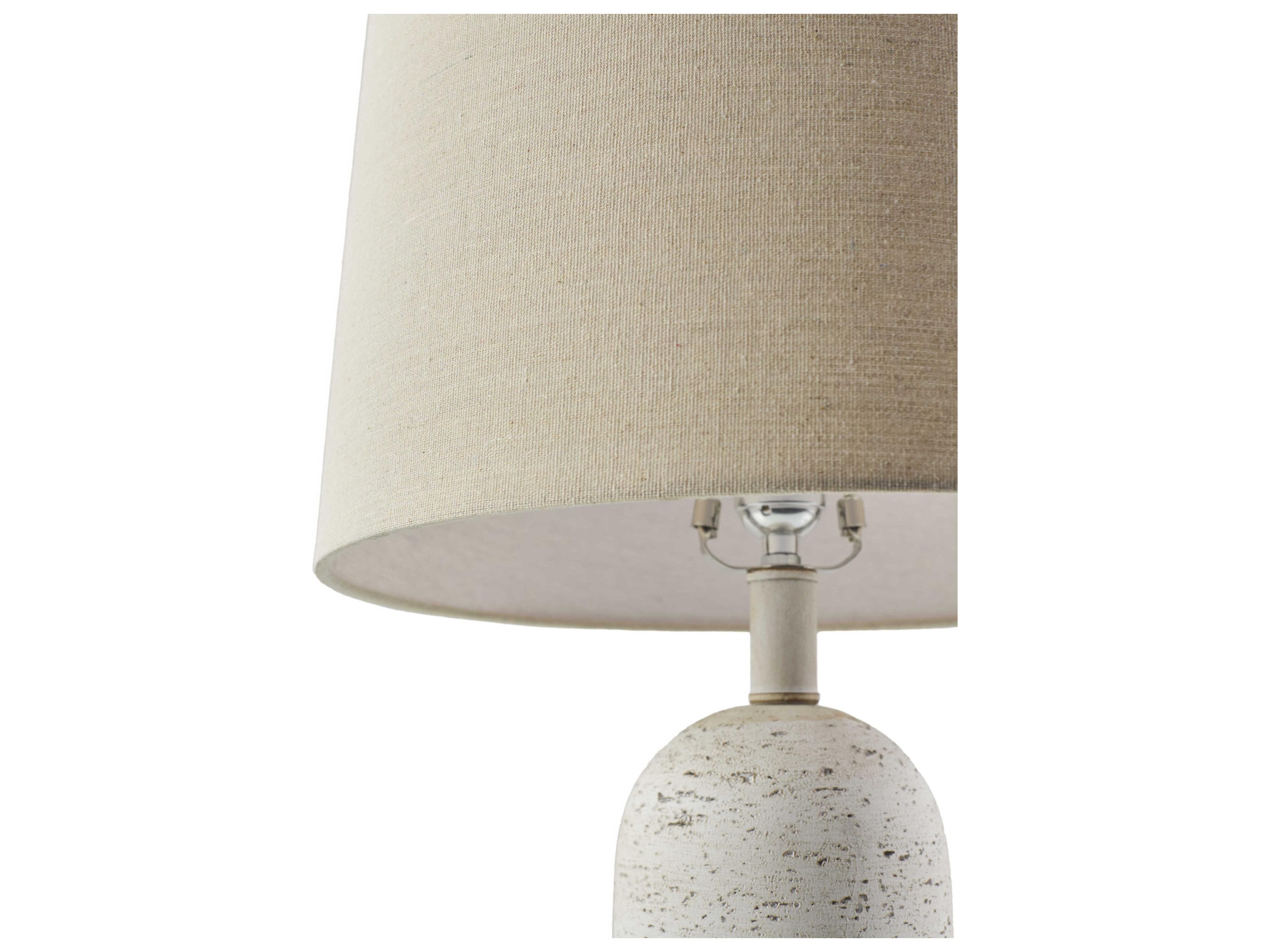Surya Valle White Wheat Linen Buffet Lamp