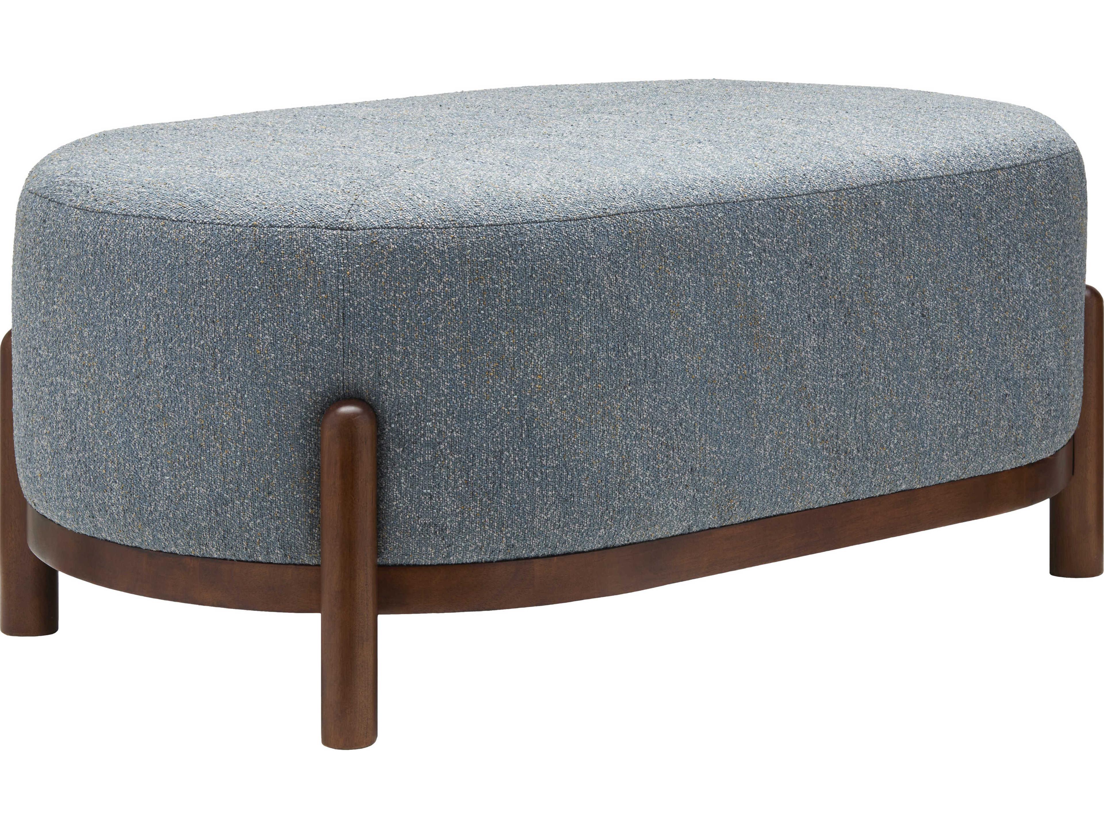 Surya Valek Blue Upholstered Ottoman