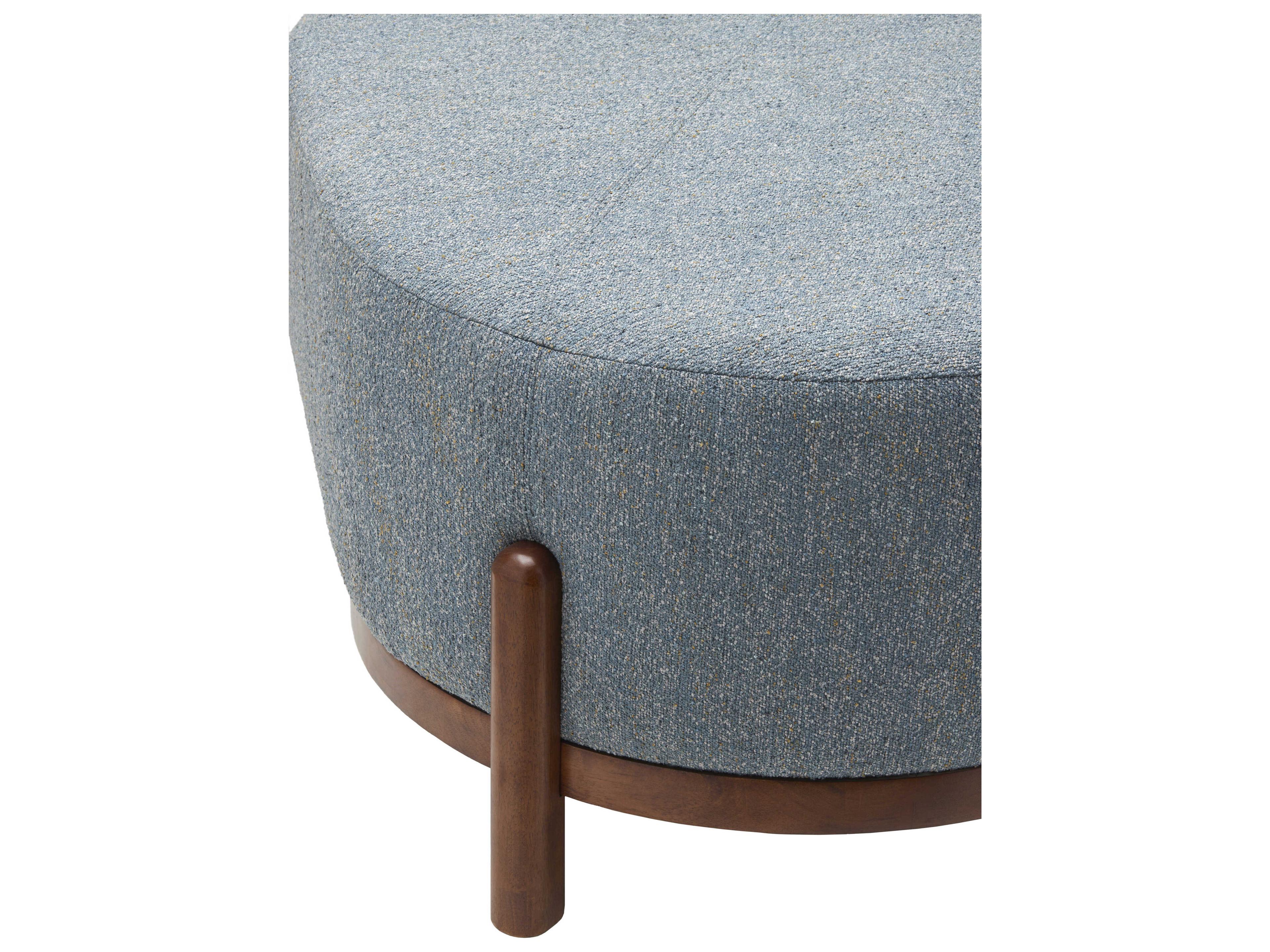 Surya Valek Blue Upholstered Ottoman