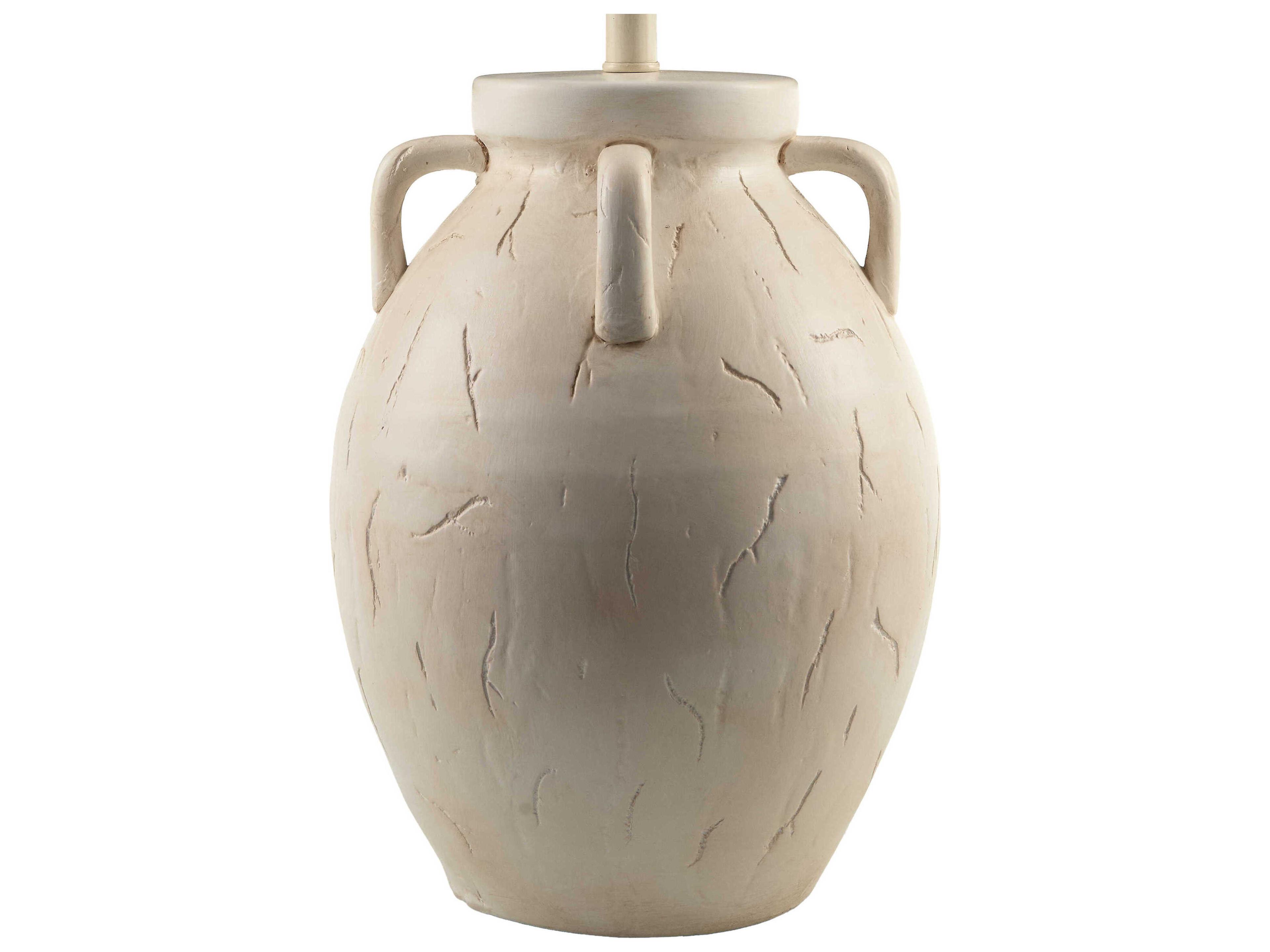 Surya Valmont White Linen Buffet Lamp