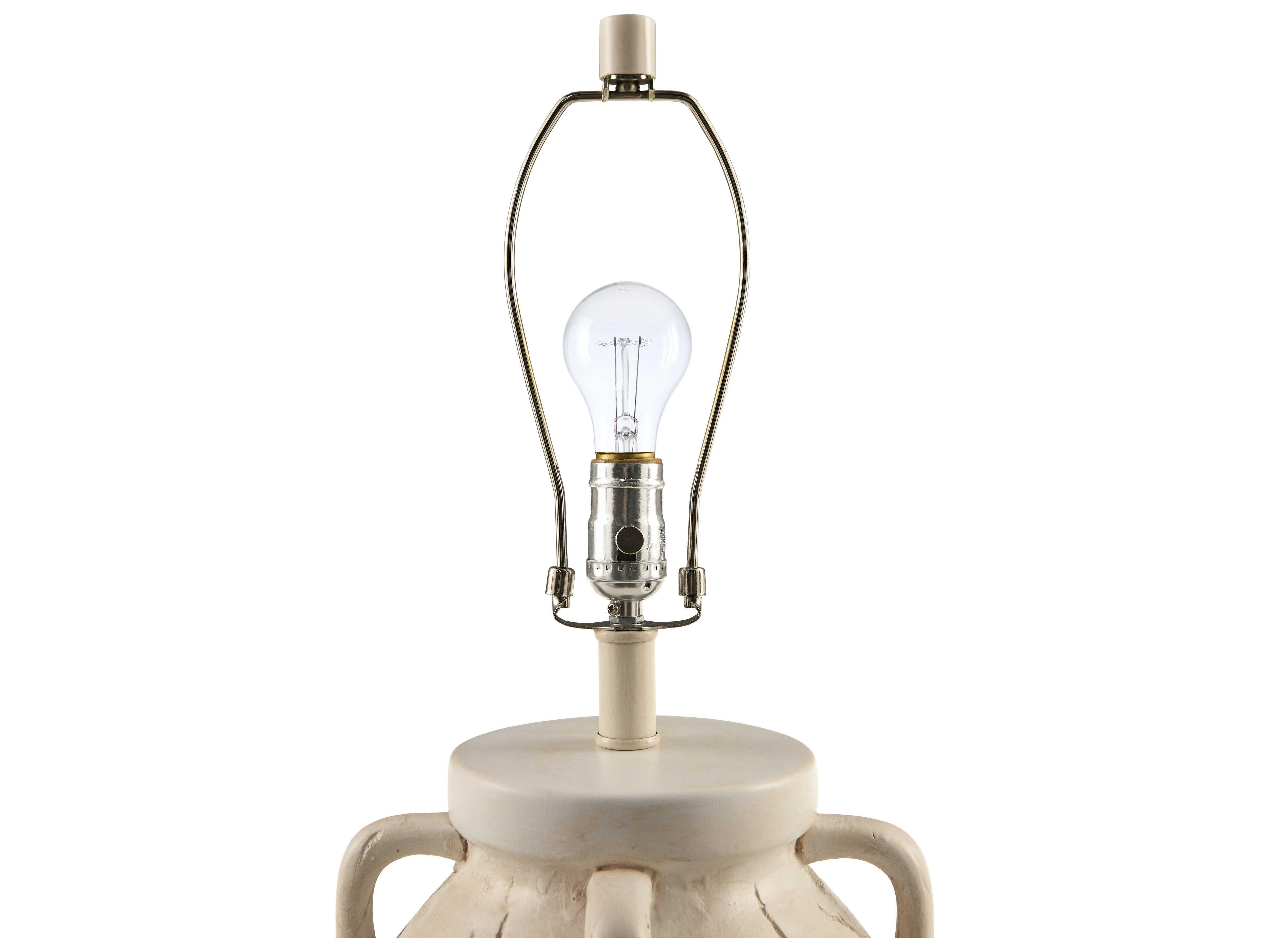 Surya Valmont White Linen Buffet Lamp