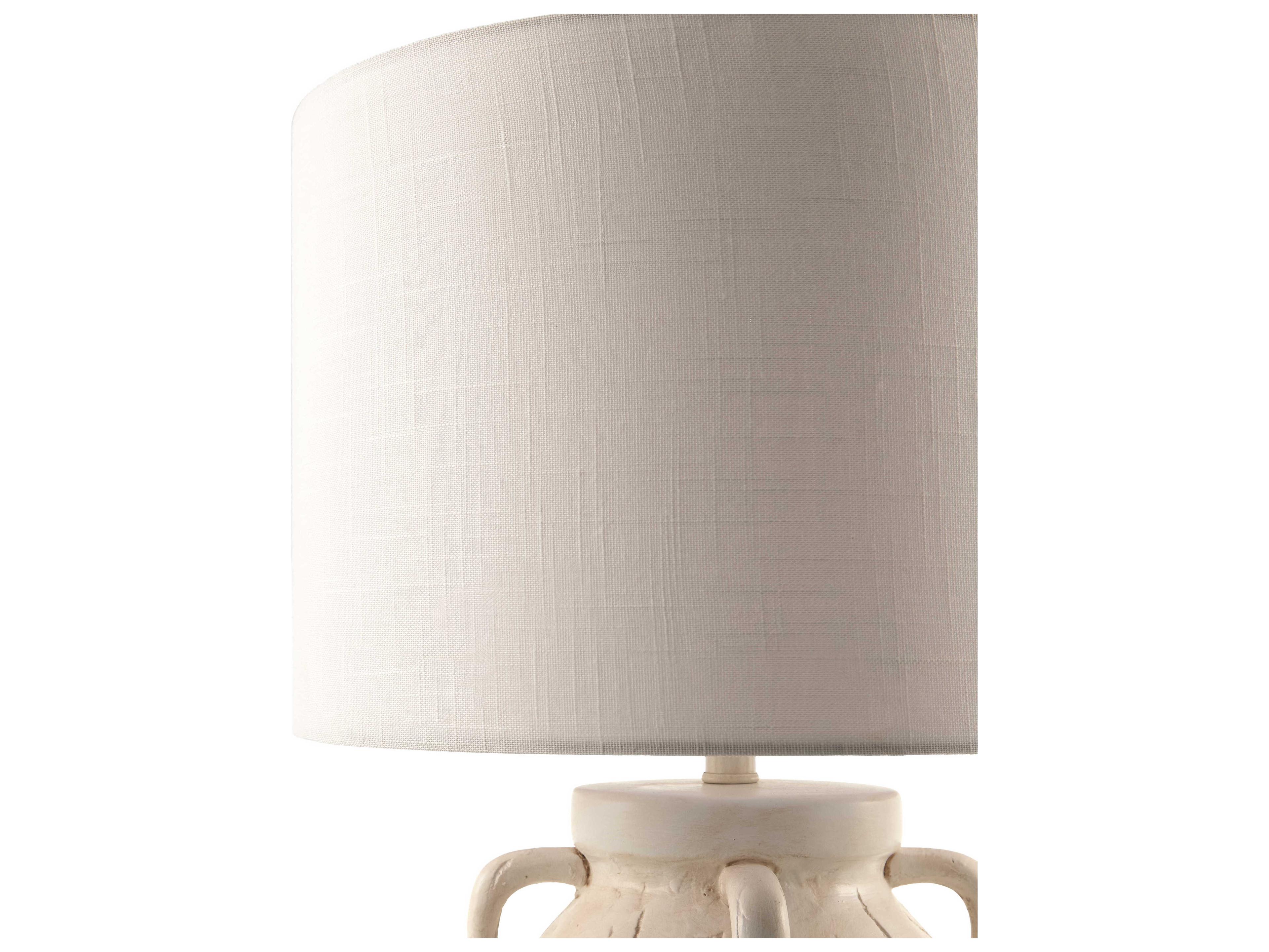 Surya Valmont White Linen Buffet Lamp