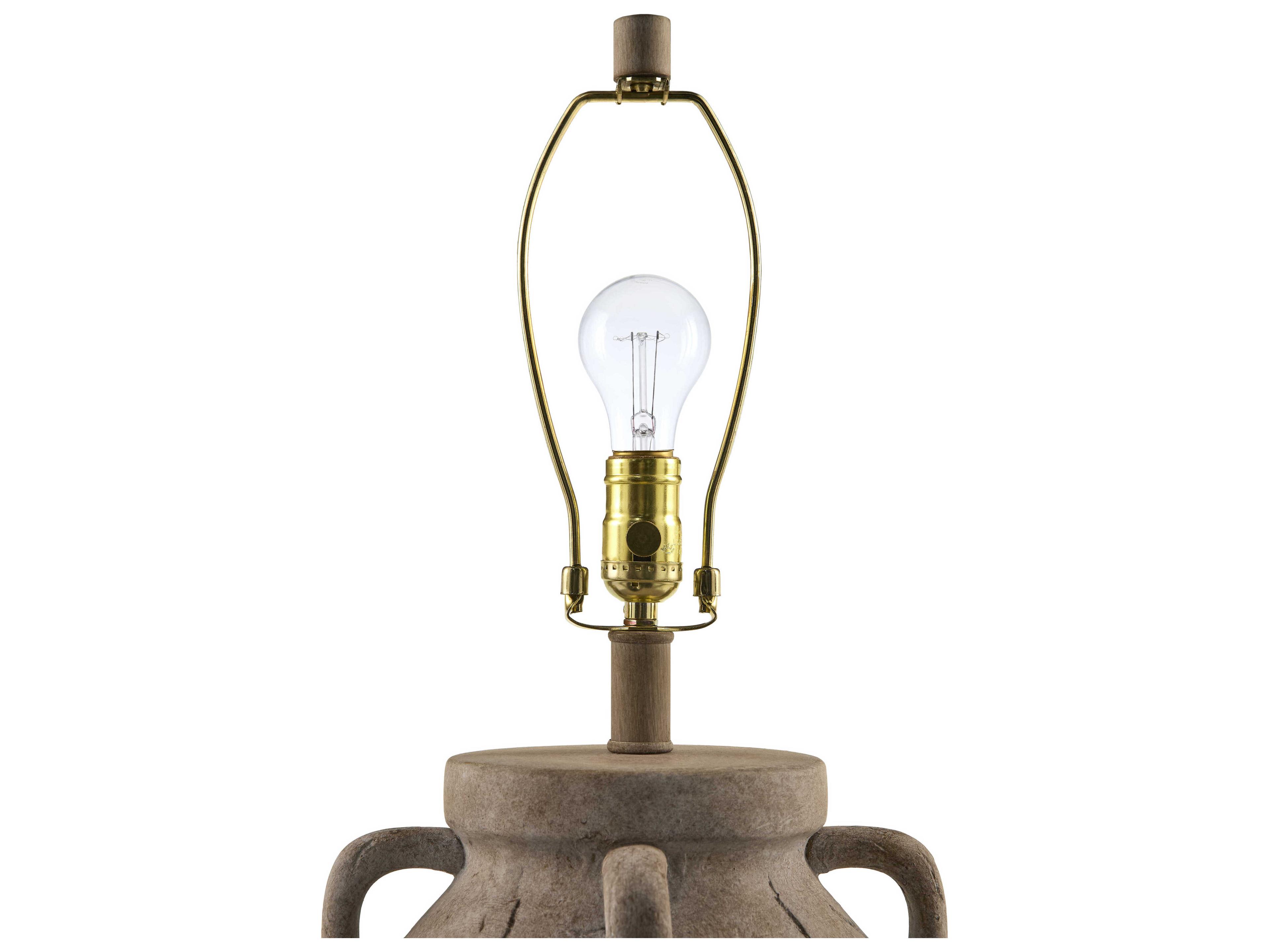 Surya Valmont Gray Wheat Linen Buffet Lamp