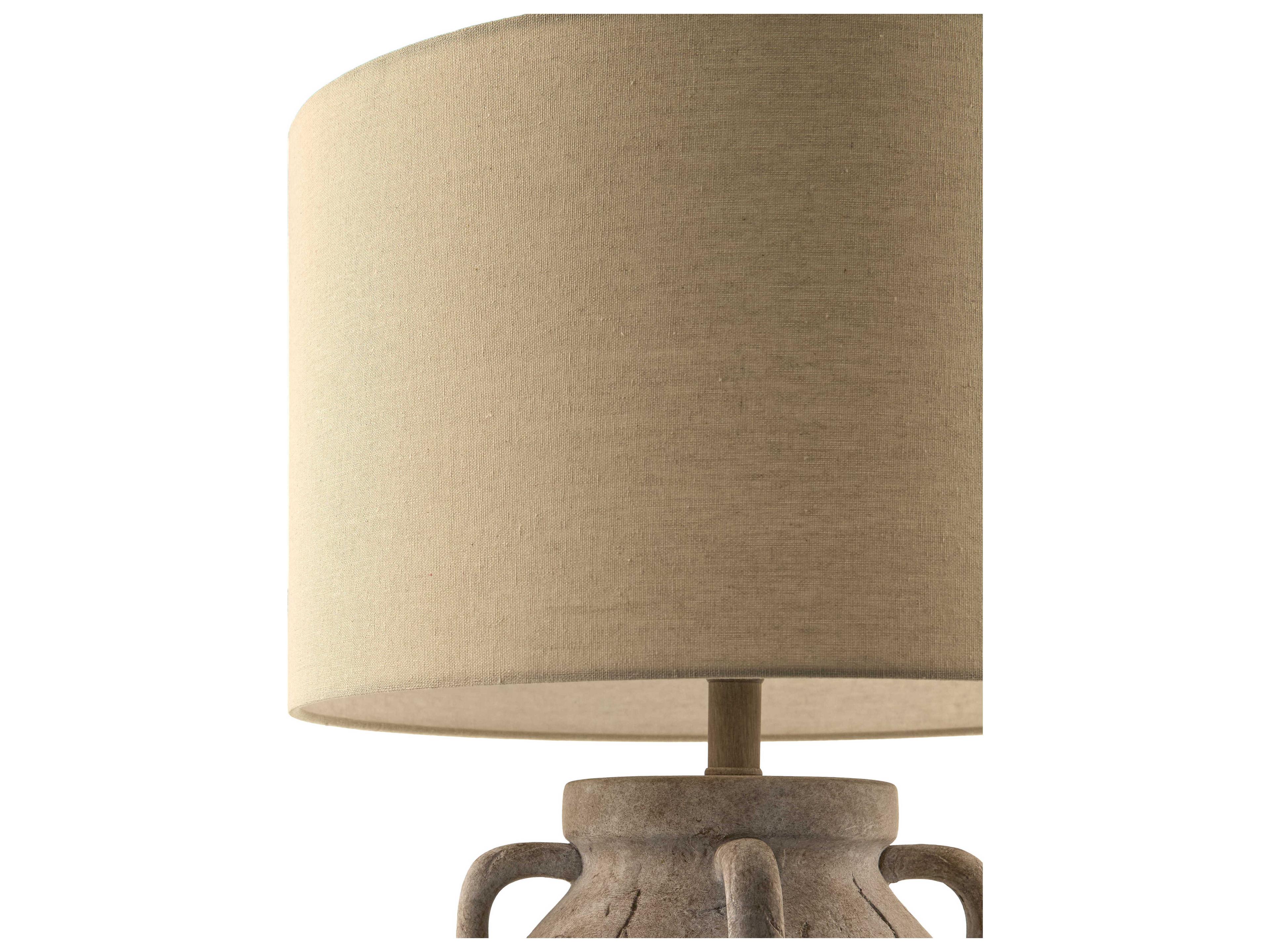 Surya Valmont Gray Wheat Linen Buffet Lamp