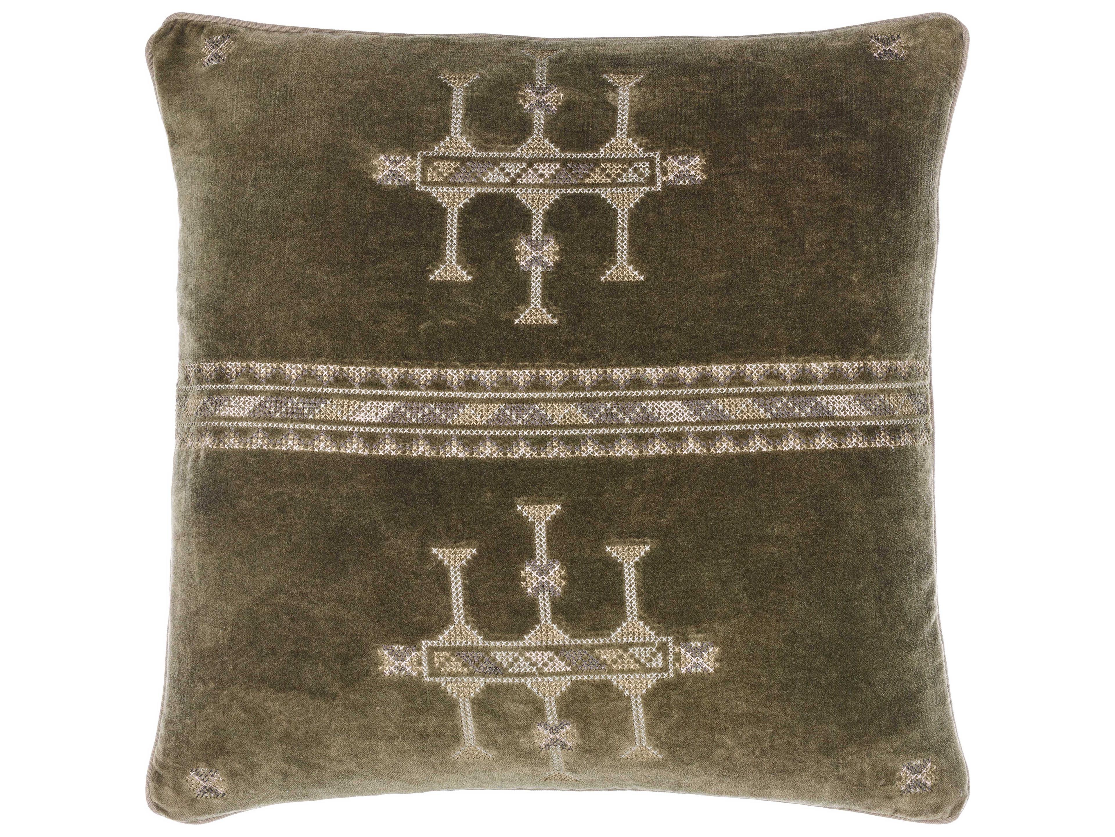 Surya Velour Olive Green Pillow