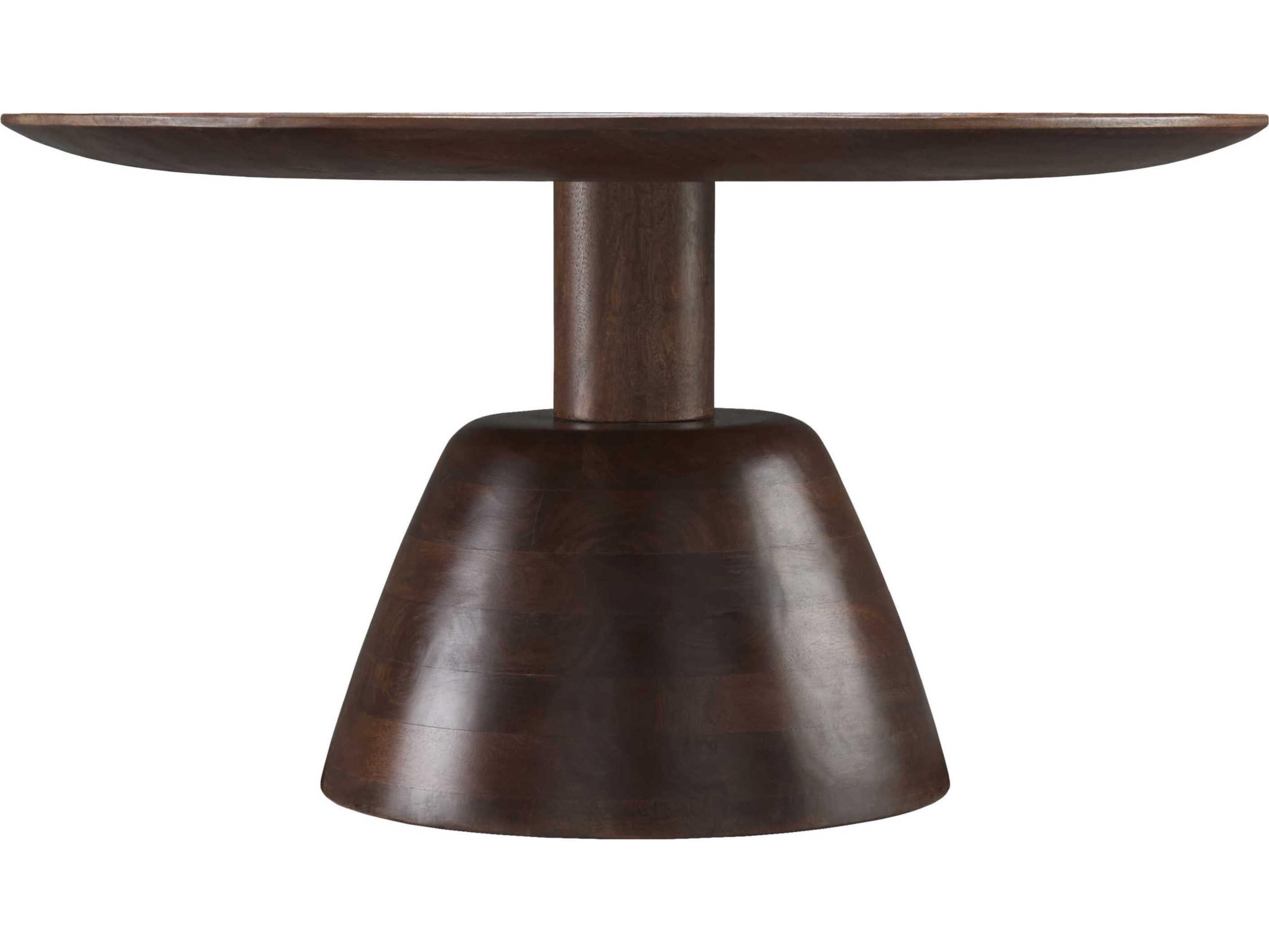 Surya Maeve Round Wood Dark Brown Coffee Table