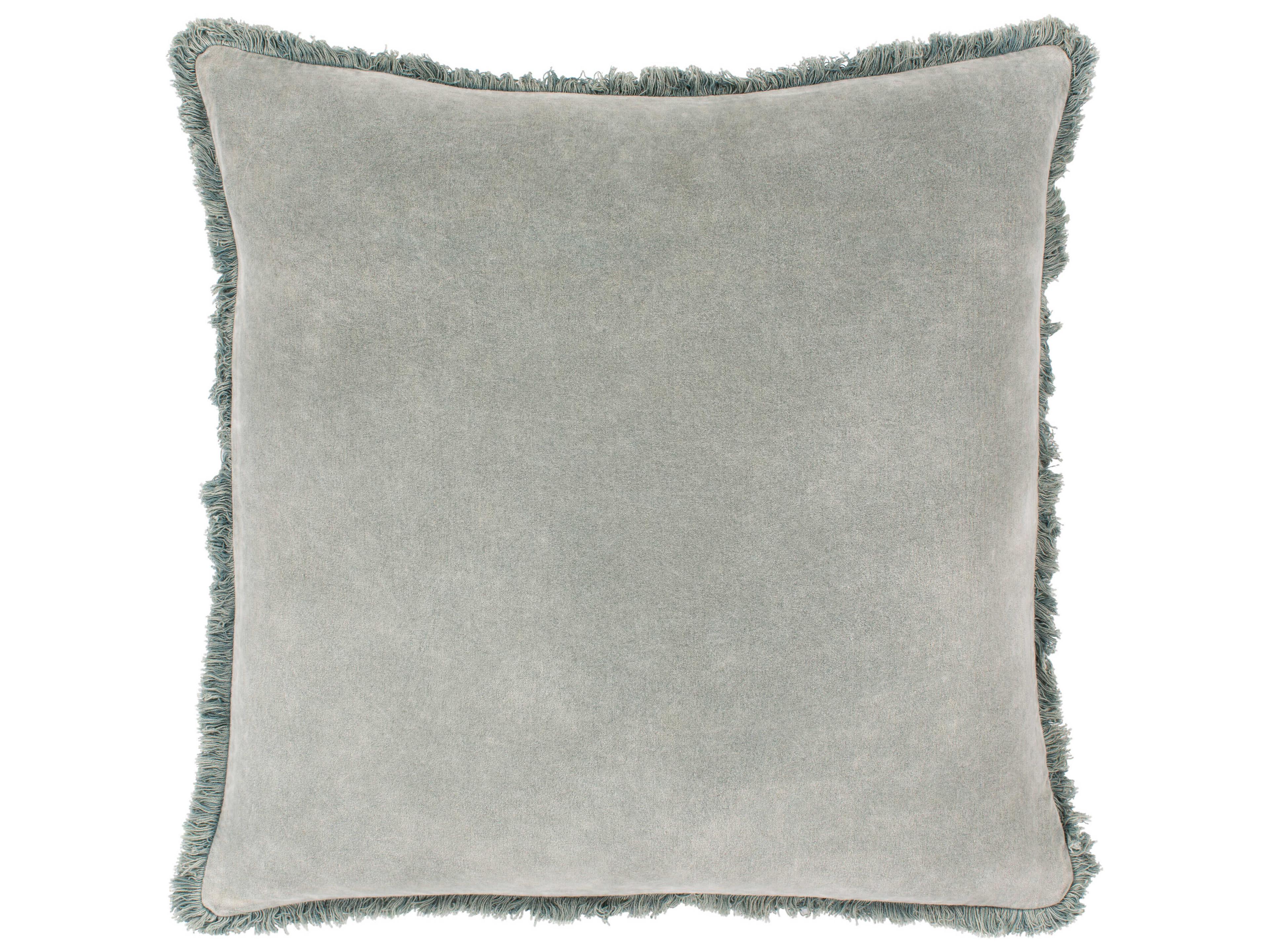 Surya Washed Cotton Velvet Sage Pillow