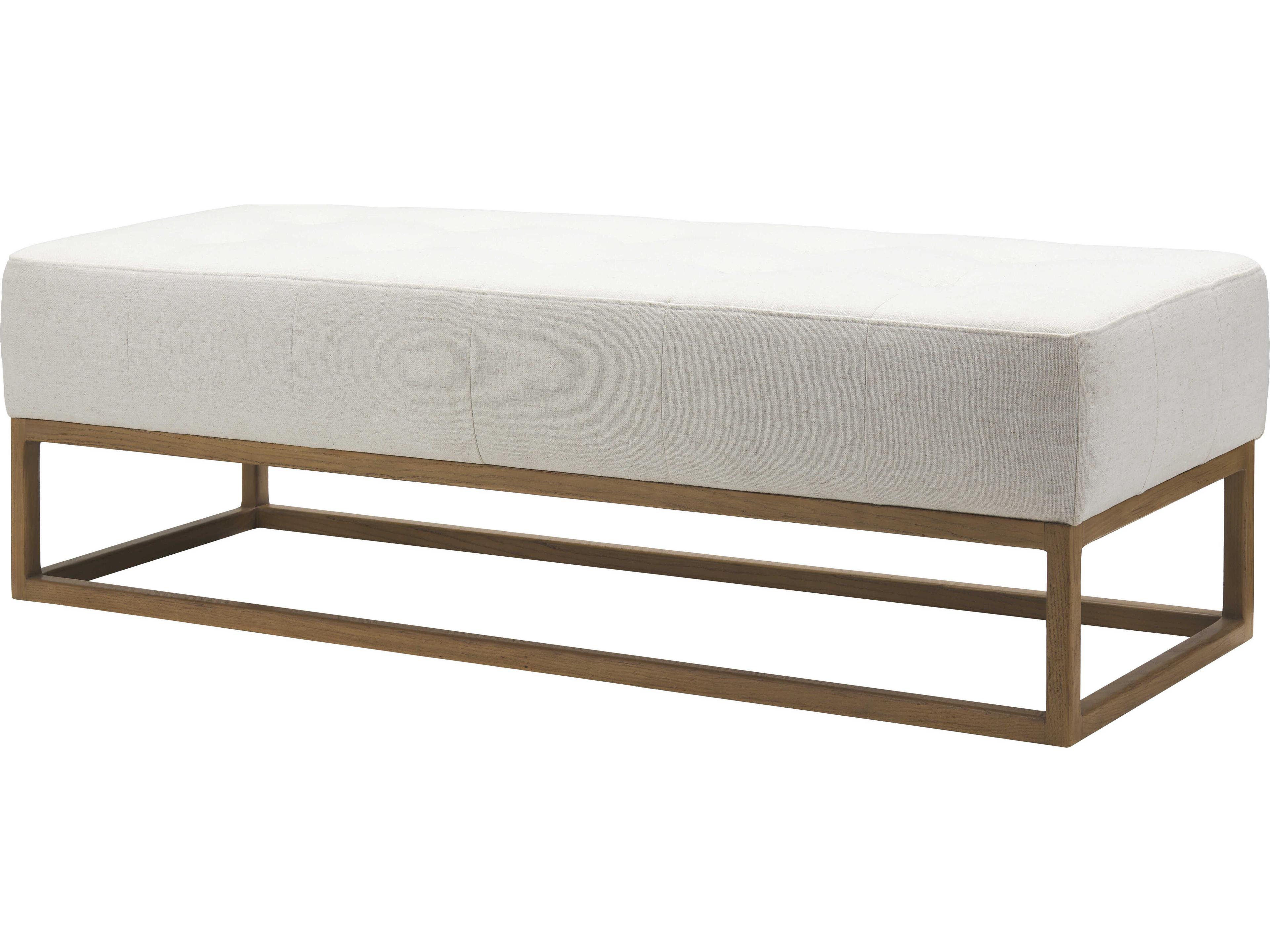 Surya Willis Brown Clear White Upholstered Accent Bench