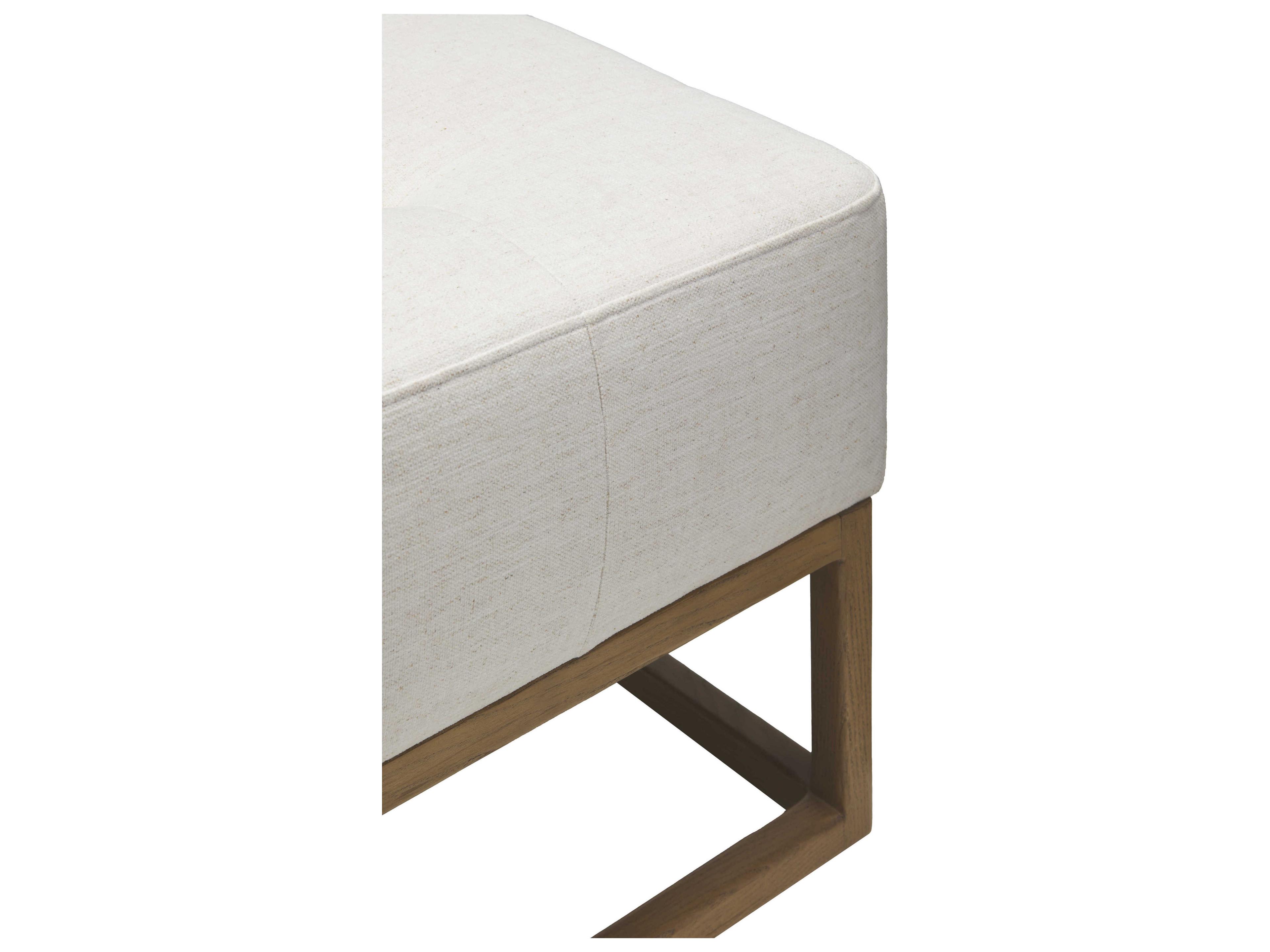 Surya Willis Brown Clear White Upholstered Accent Bench