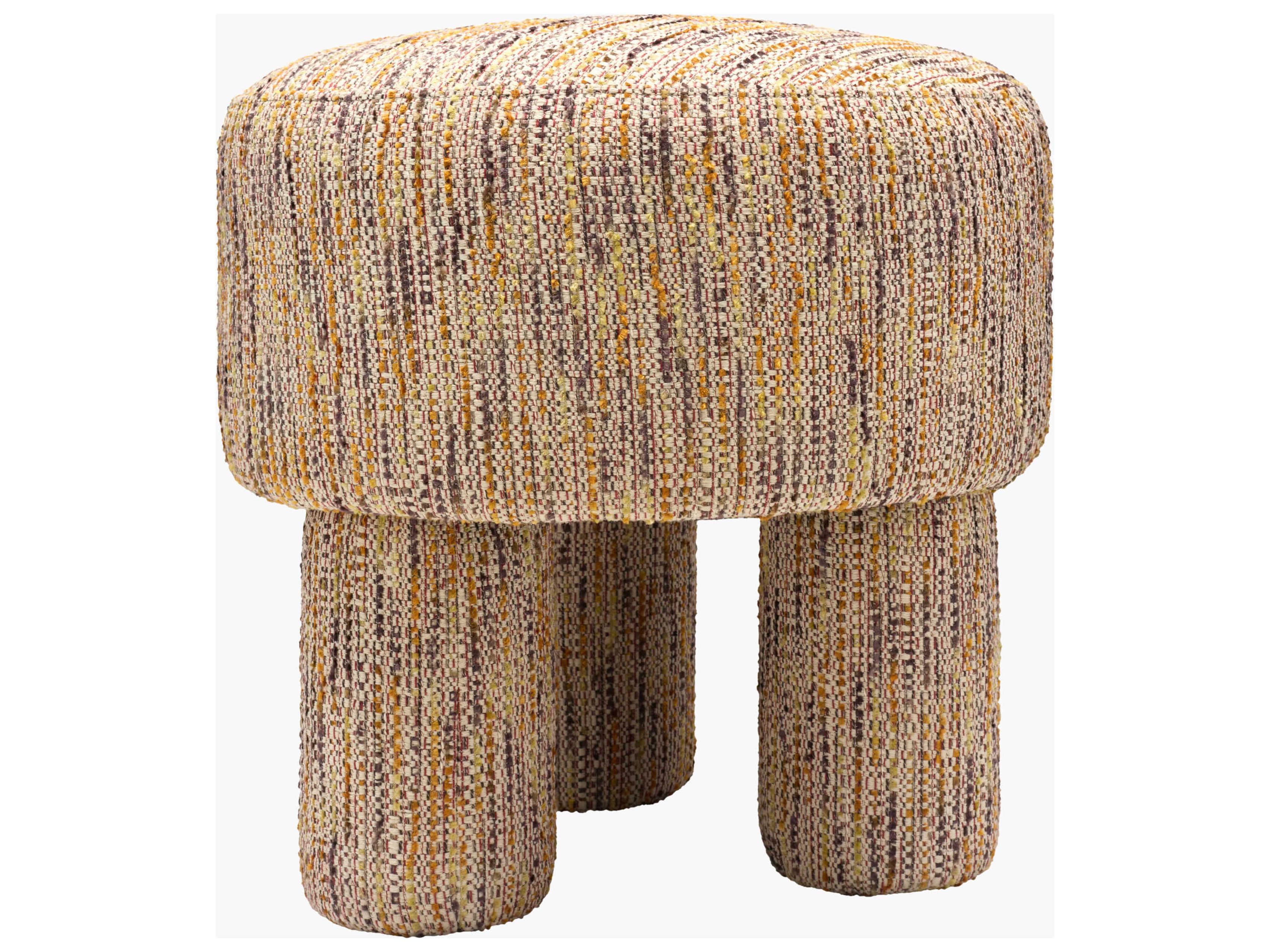 Surya Welly Taupe Beige Upholstered Ottoman