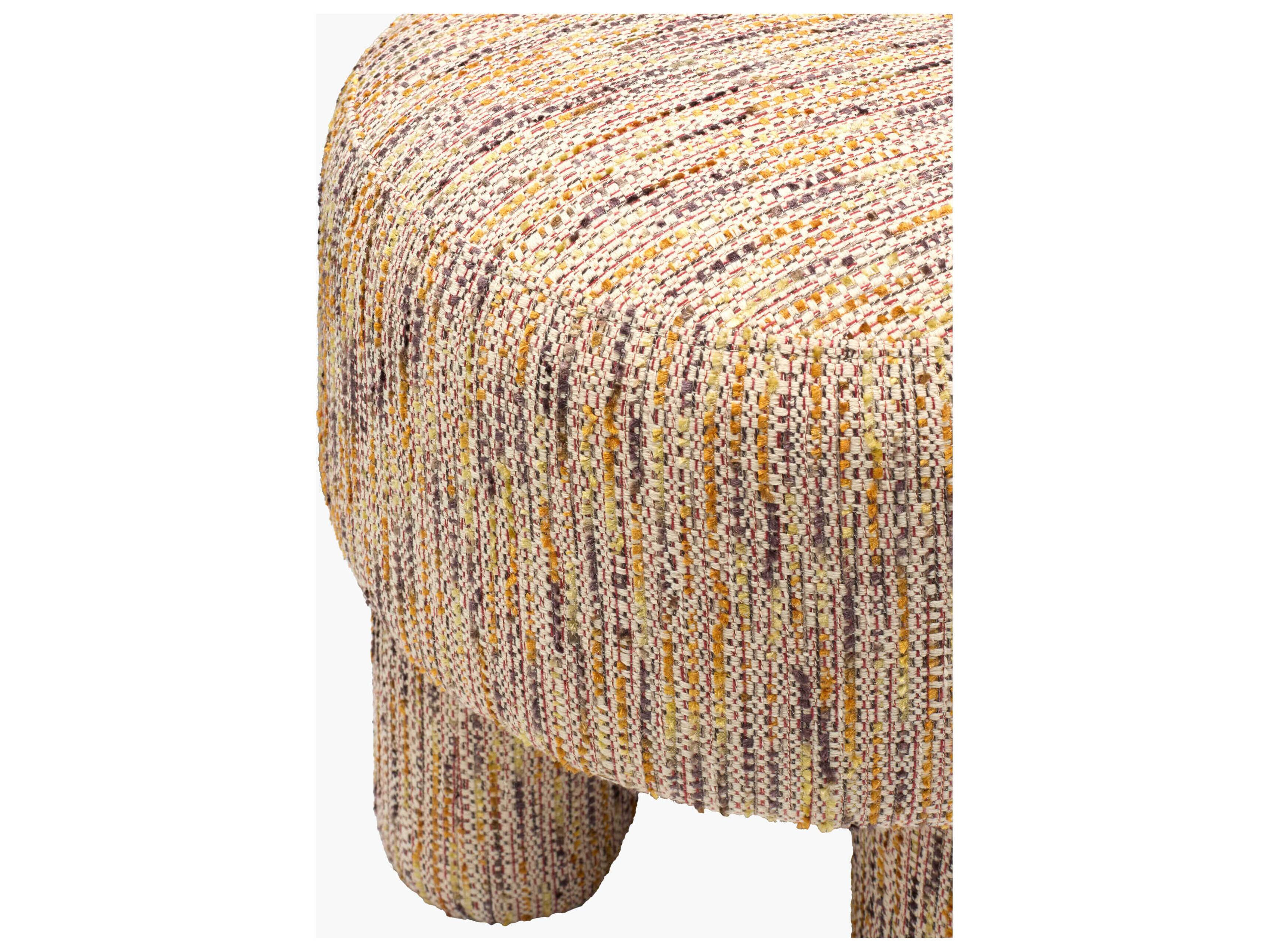 Surya Welly Taupe Beige Upholstered Ottoman