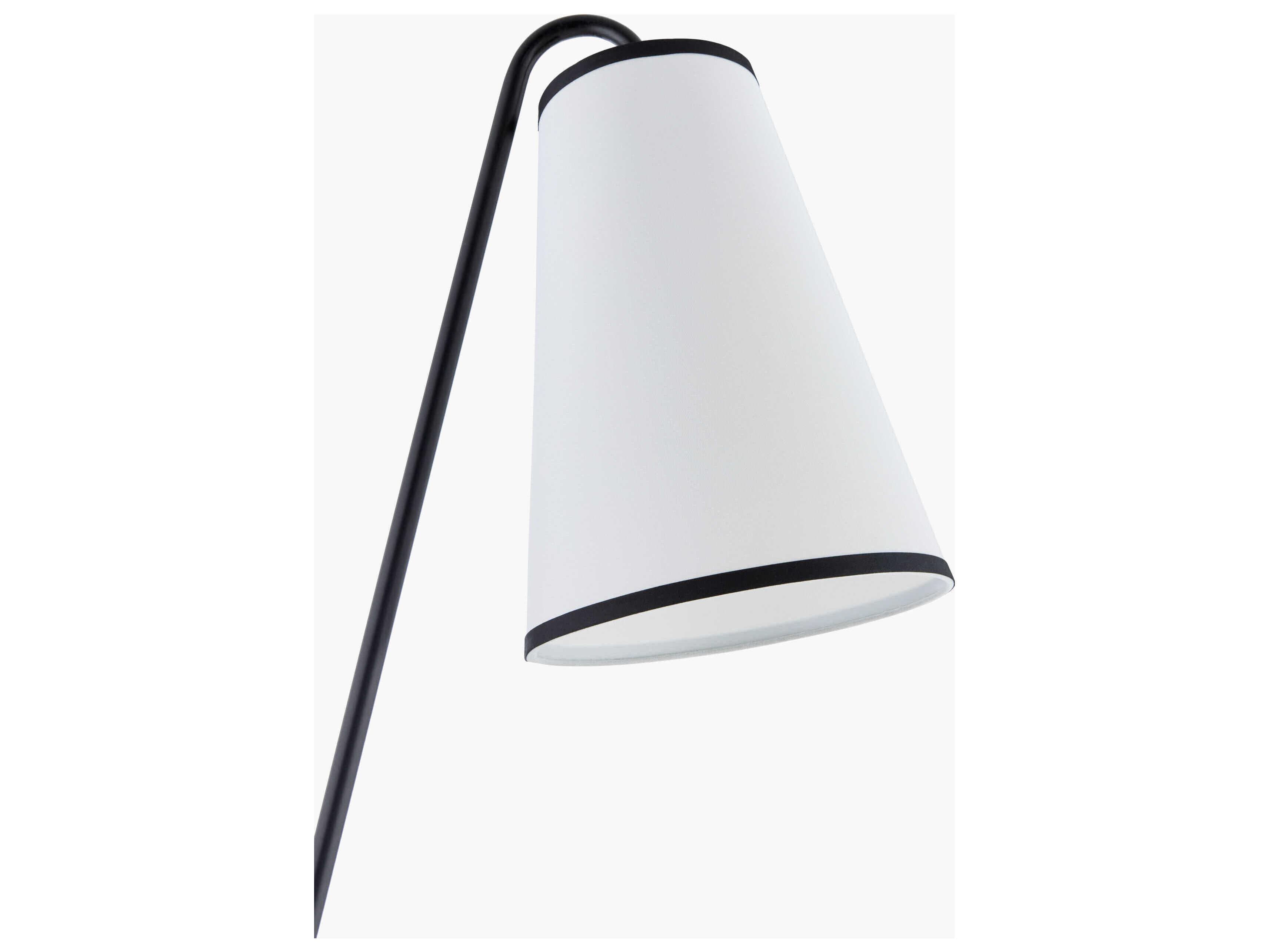 Surya Witsand Black White Linen Floor Lamp