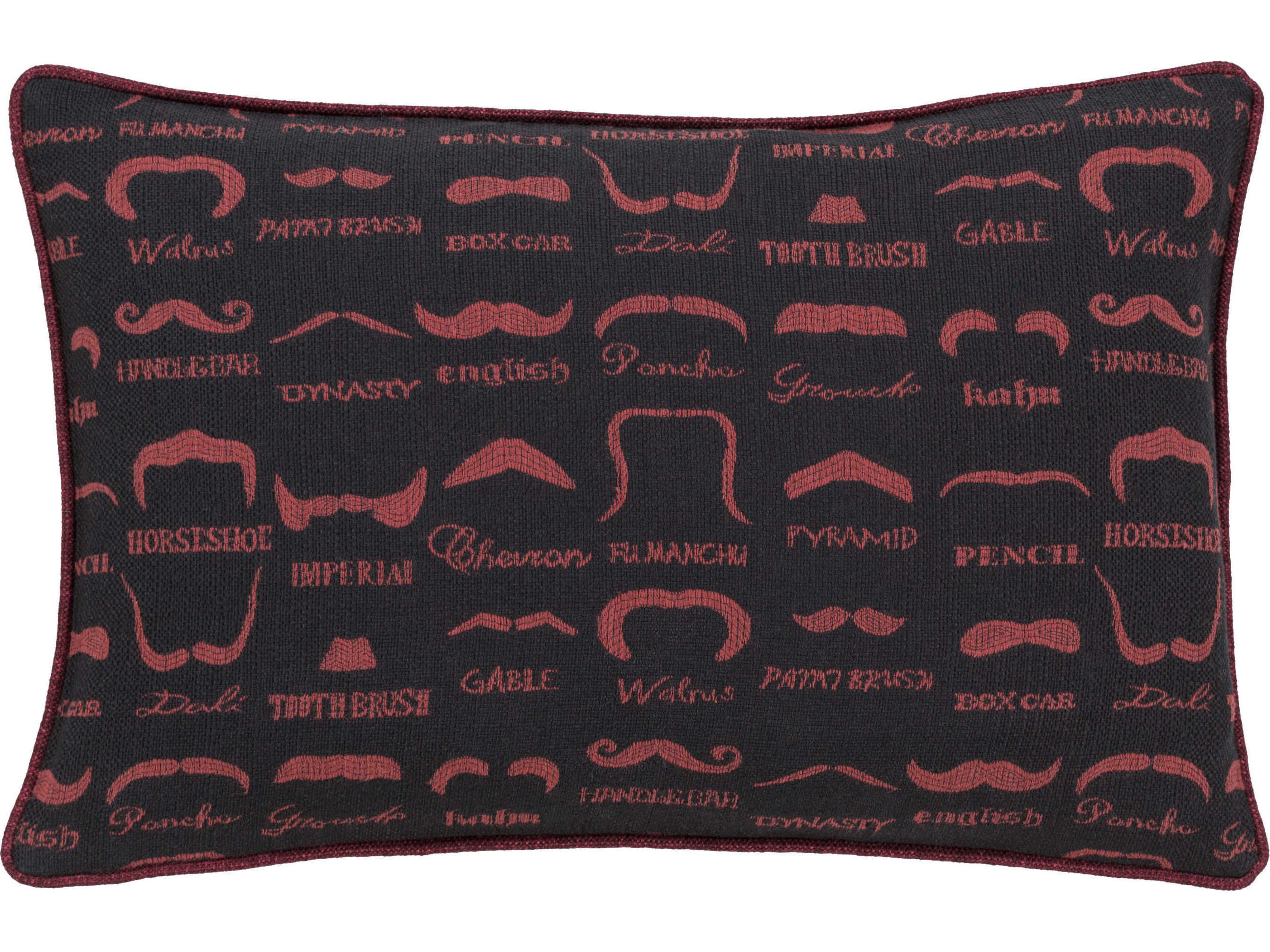 Surya Wax that Stache Magenta Pillow