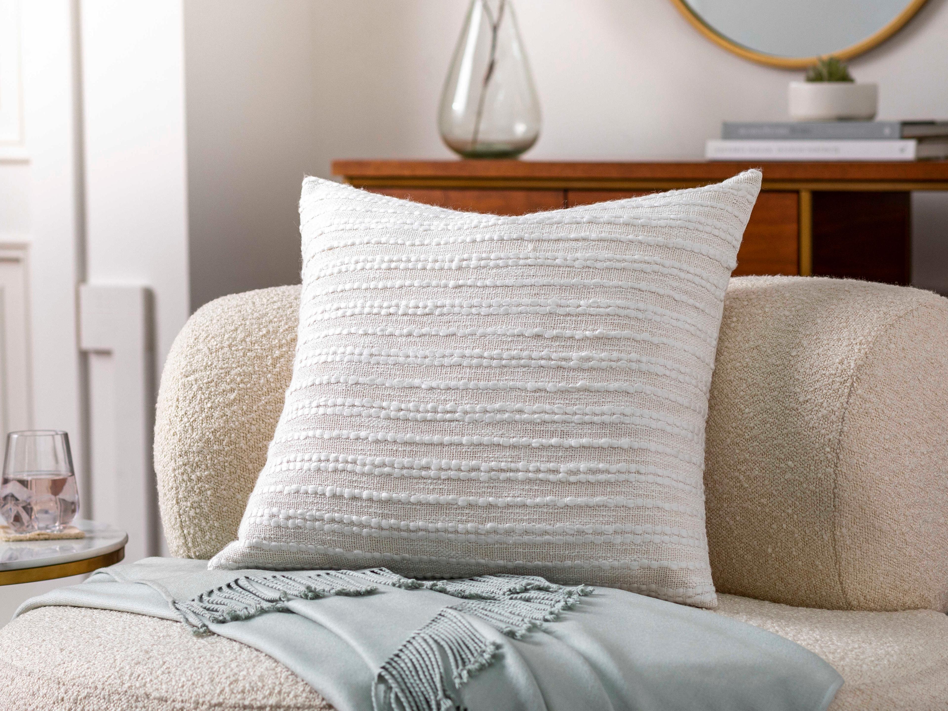 Surya Weaver White Pillow