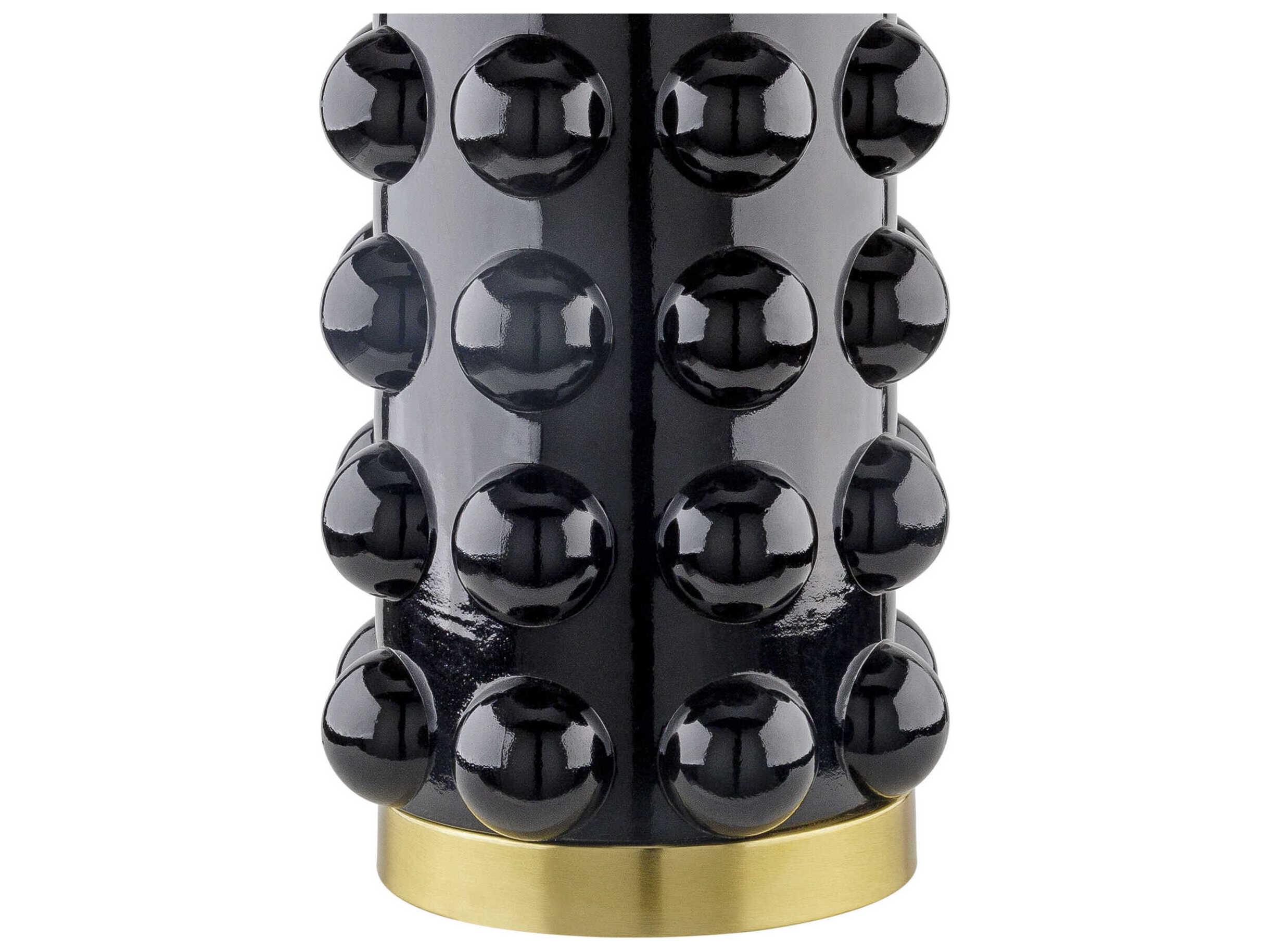 Surya Yume Black White Linen Buffet Lamp