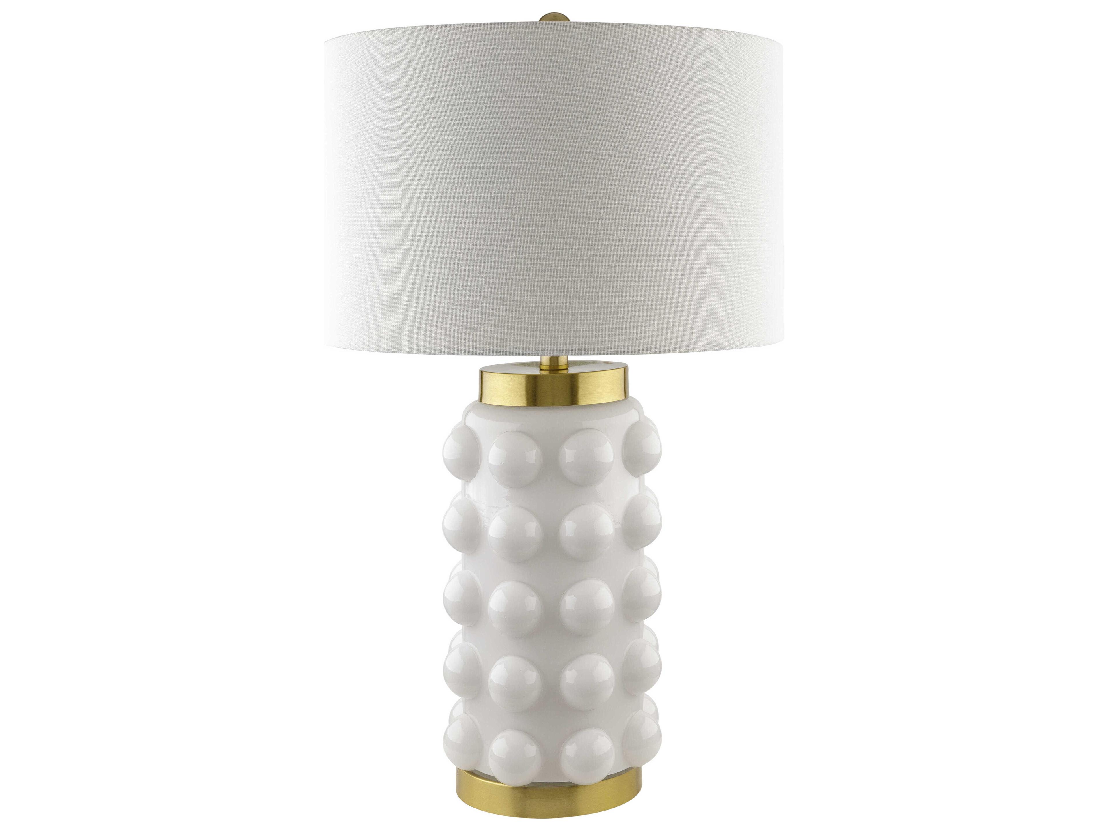 Surya Yume White Linen Buffet Lamp