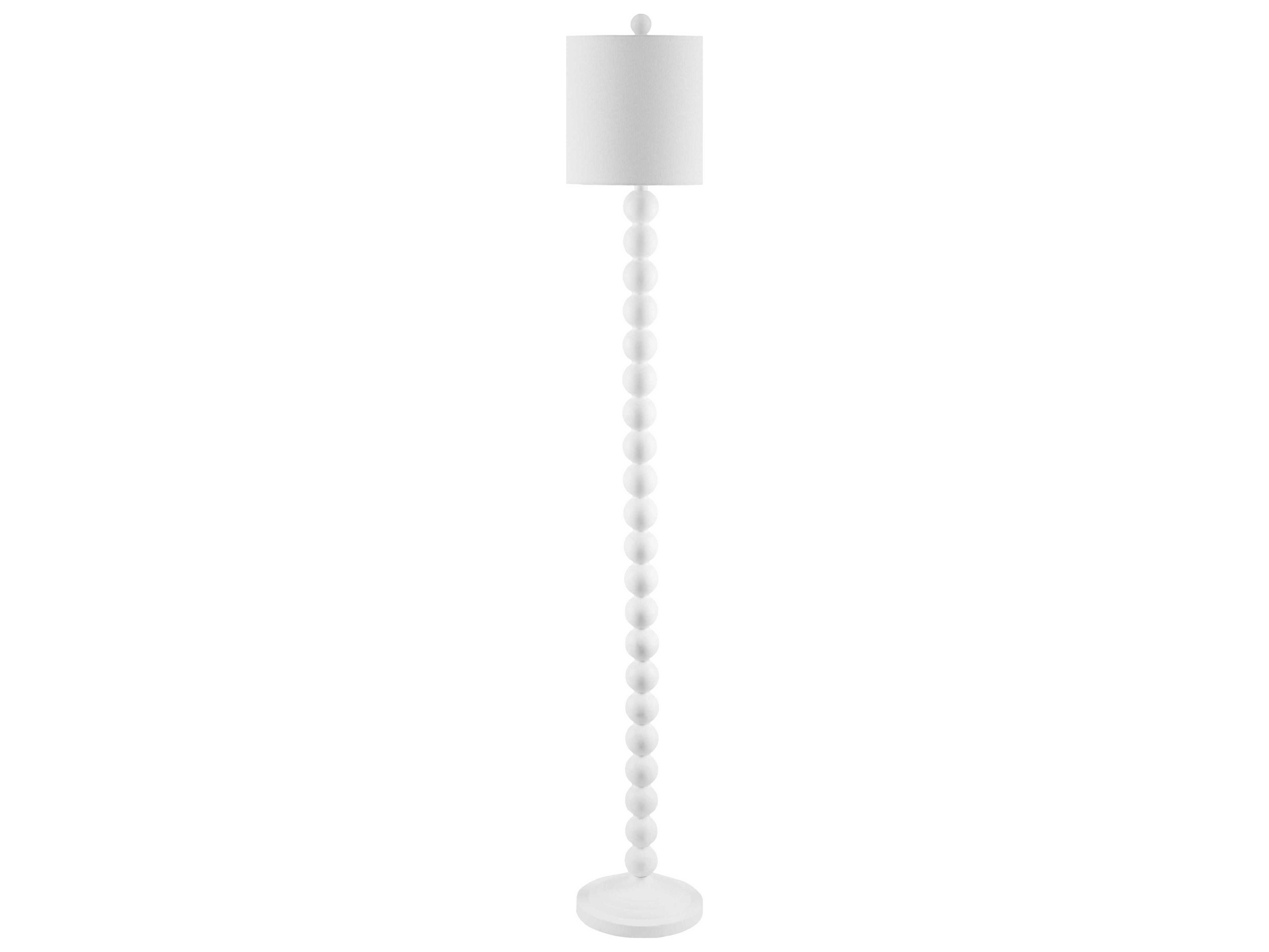 Surya Zelda White Beige Linen Floor Lamp