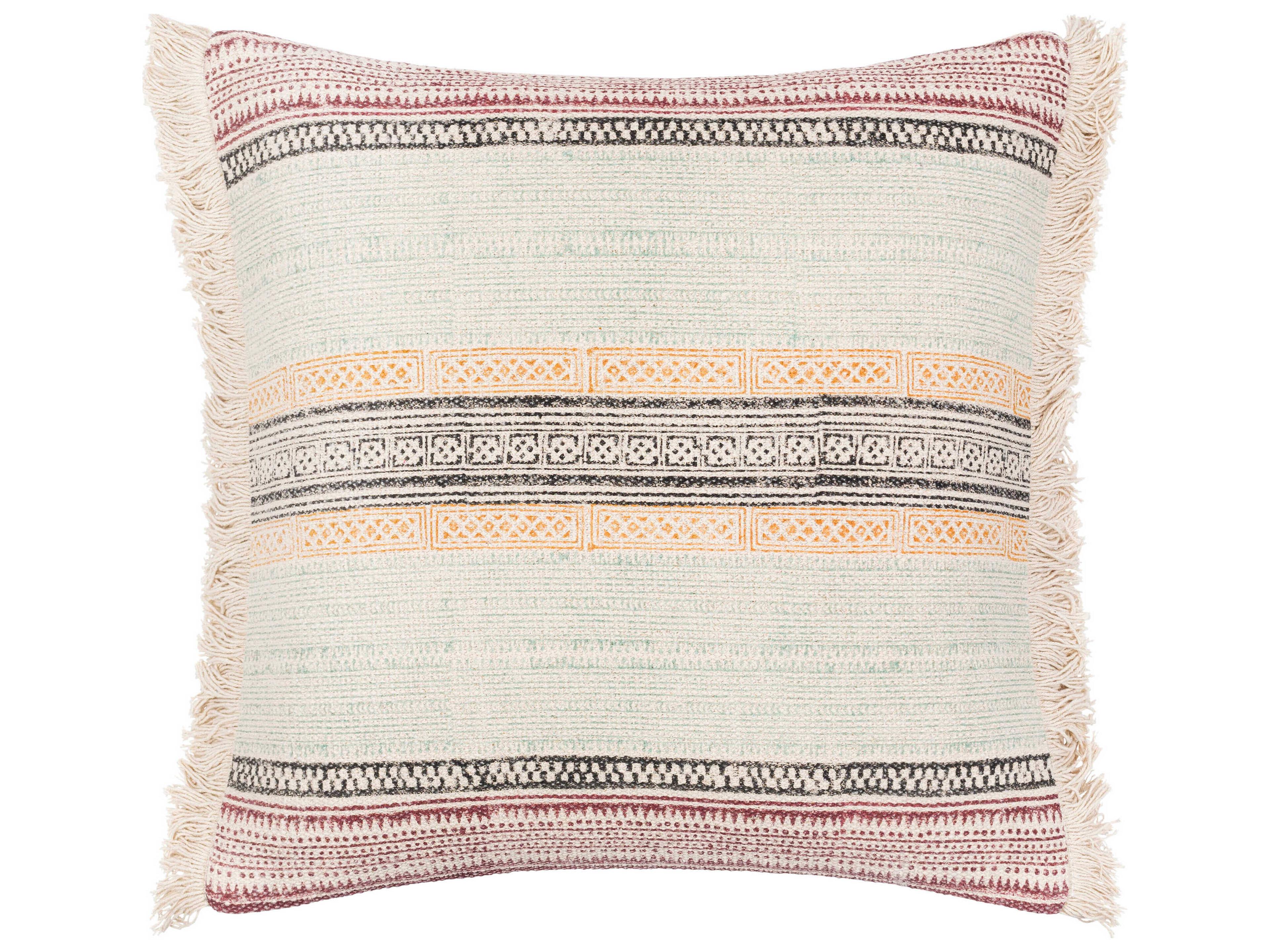 Surya Zendaya Burgundy / Ivory / Aqua Pillow