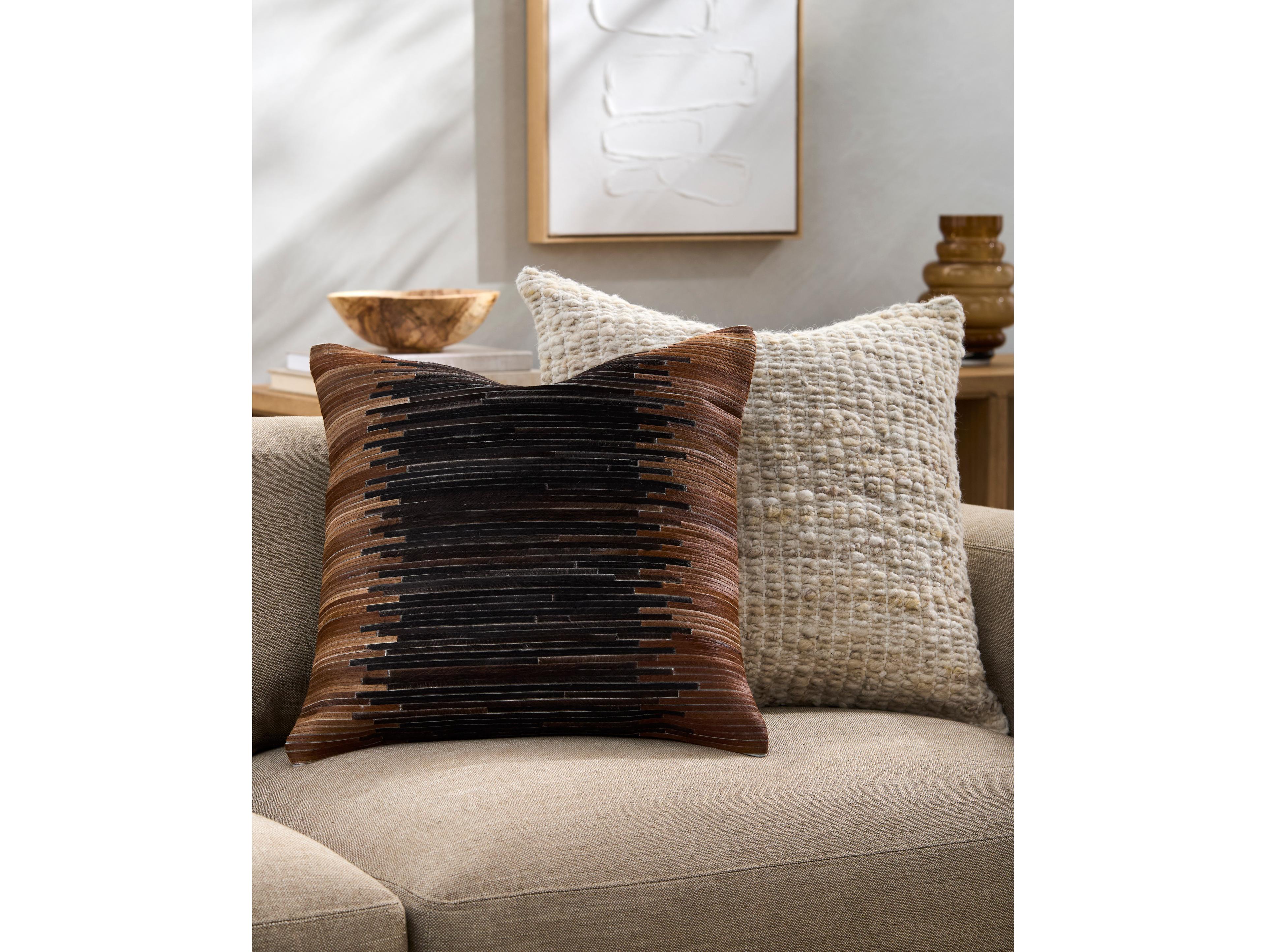 Surya Zander Dark Brown Pillow