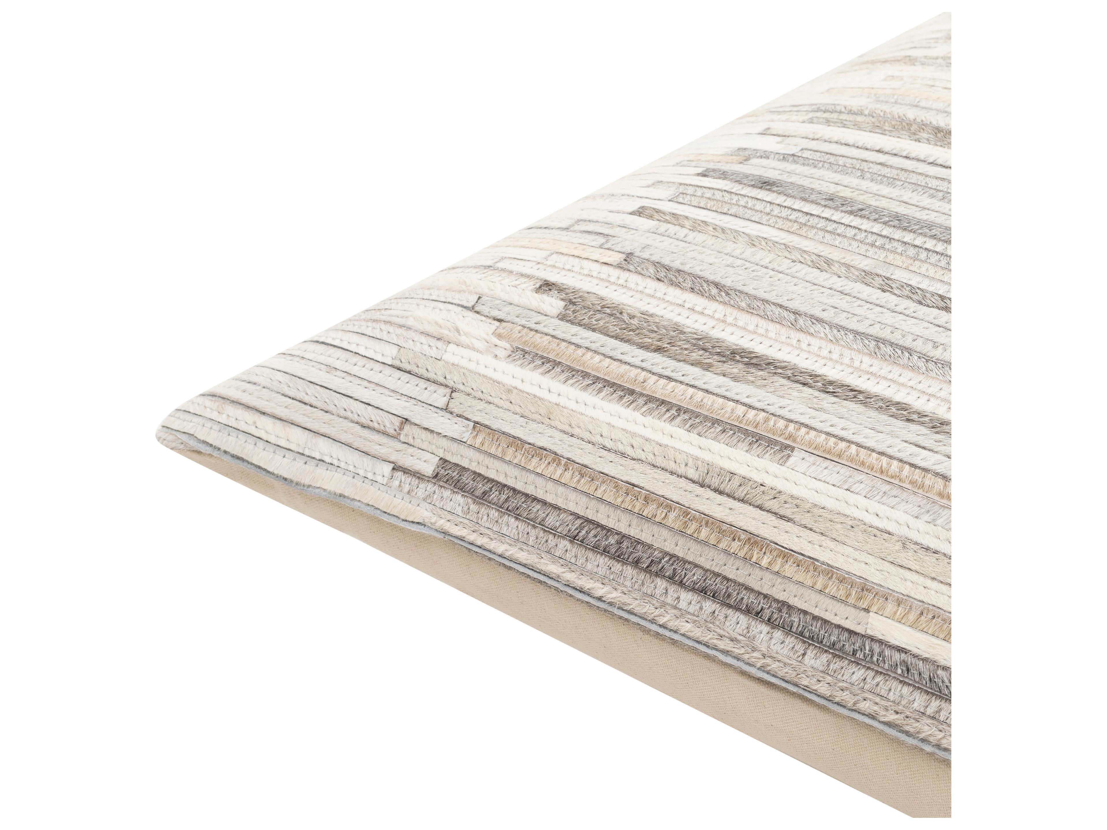 Surya Zander Cream Medium Gray Pillow