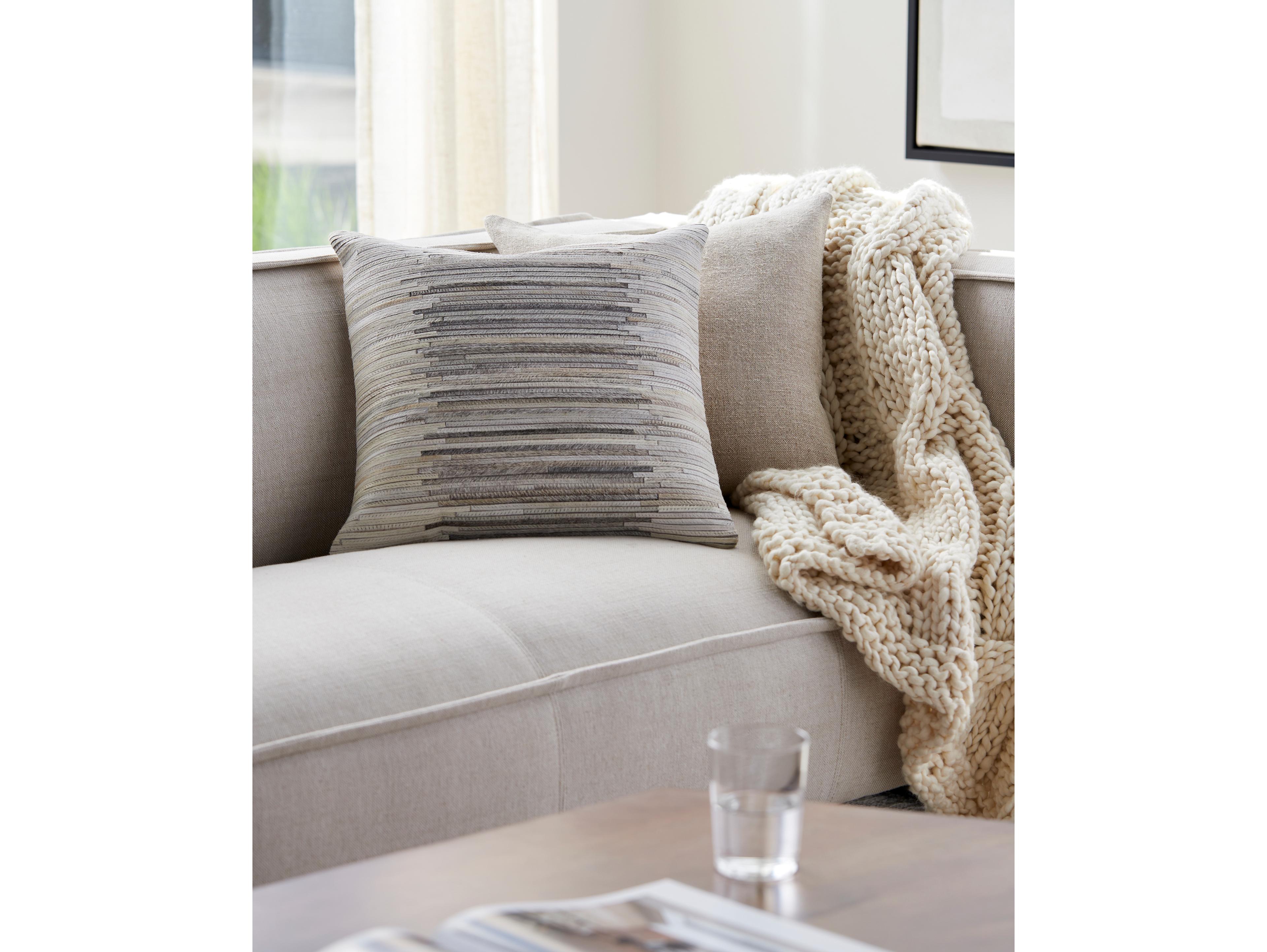 Surya Zander Cream Medium Gray Pillow