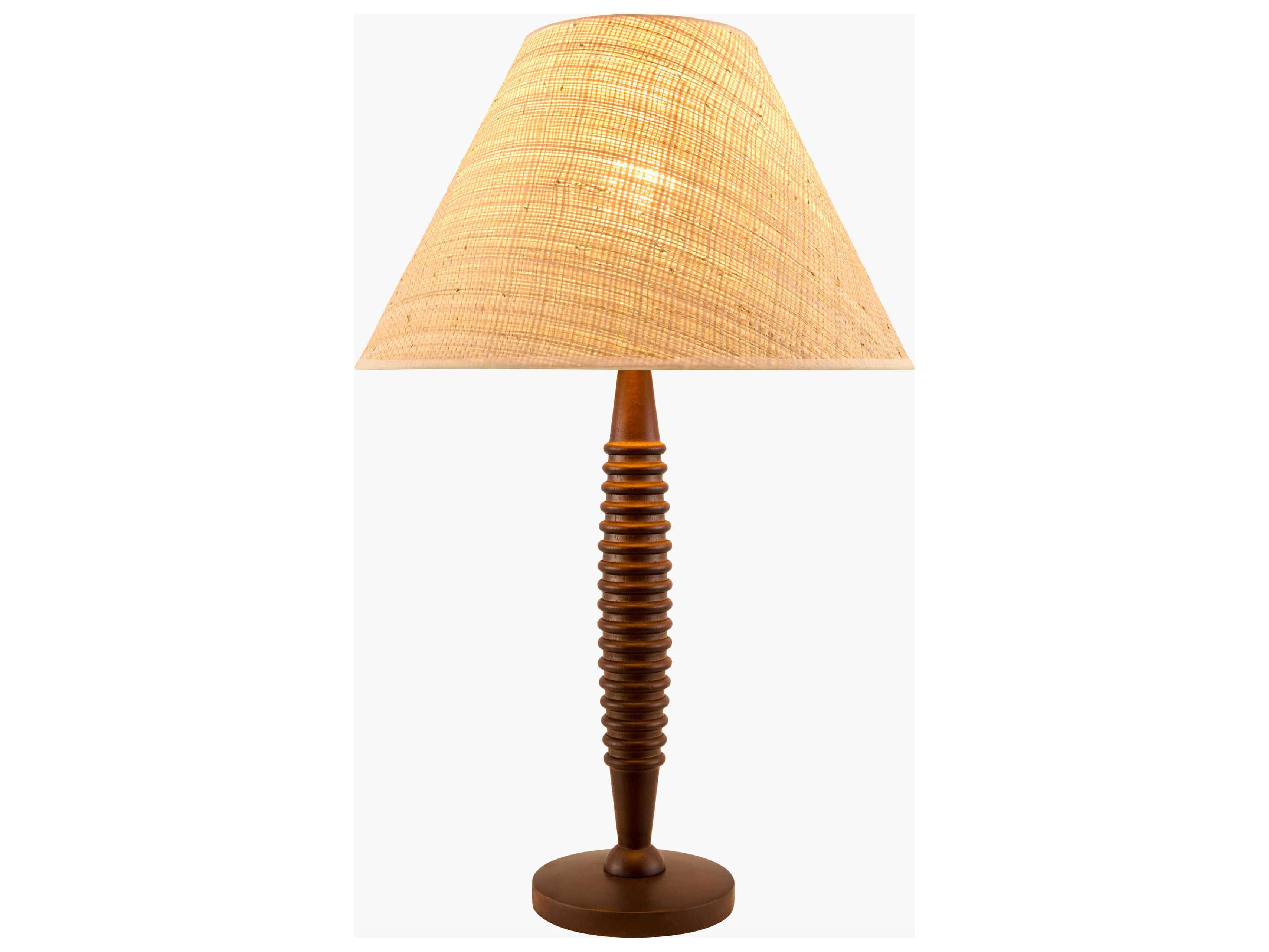 Surya Ziniare Dark Brown Linen Buffet Lamp