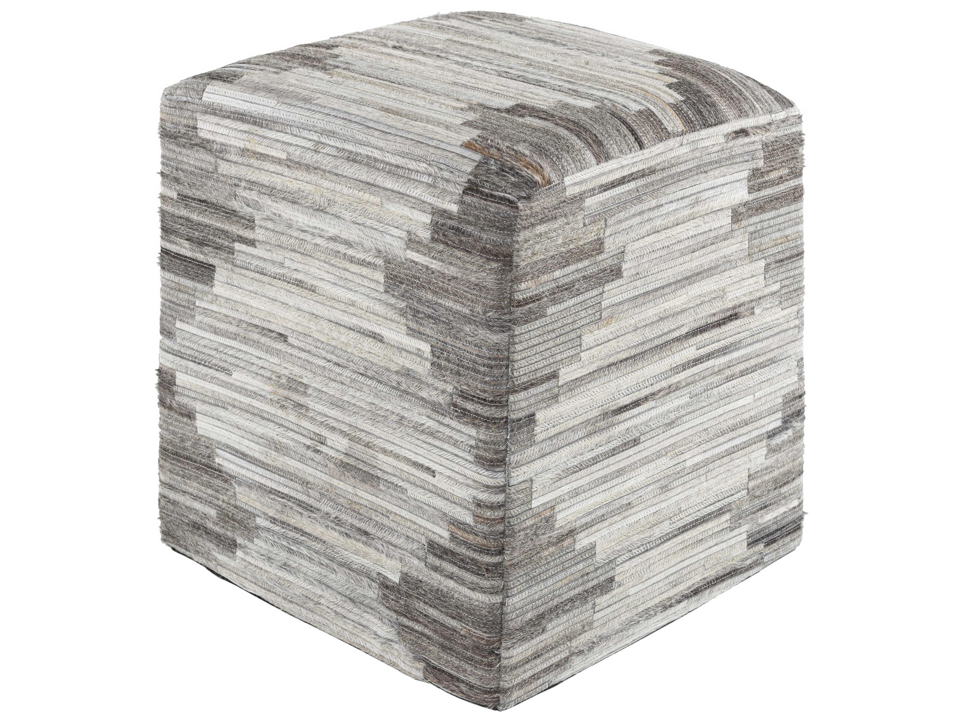 Surya Zander Gray Upholstered Ottoman