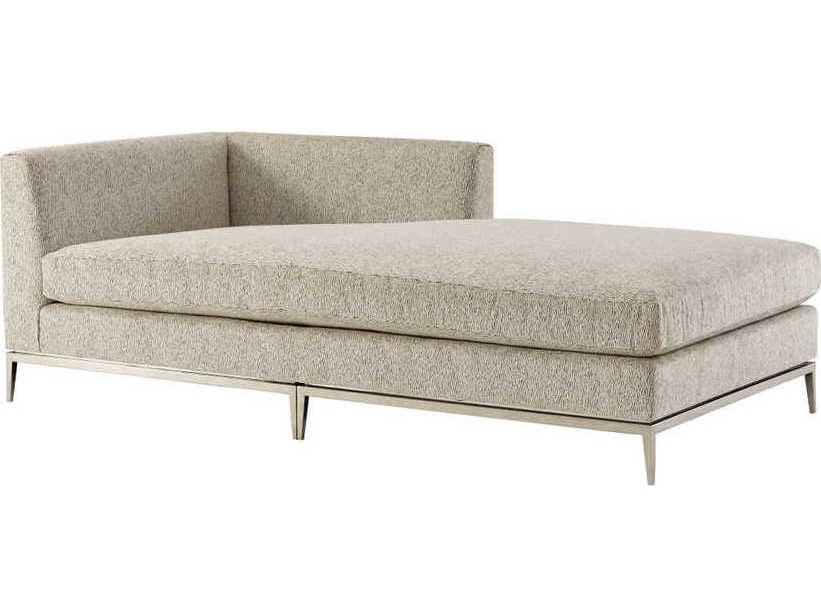 Theodore Alexander Loxely Antique Bronze Upholstered RAF Chaise