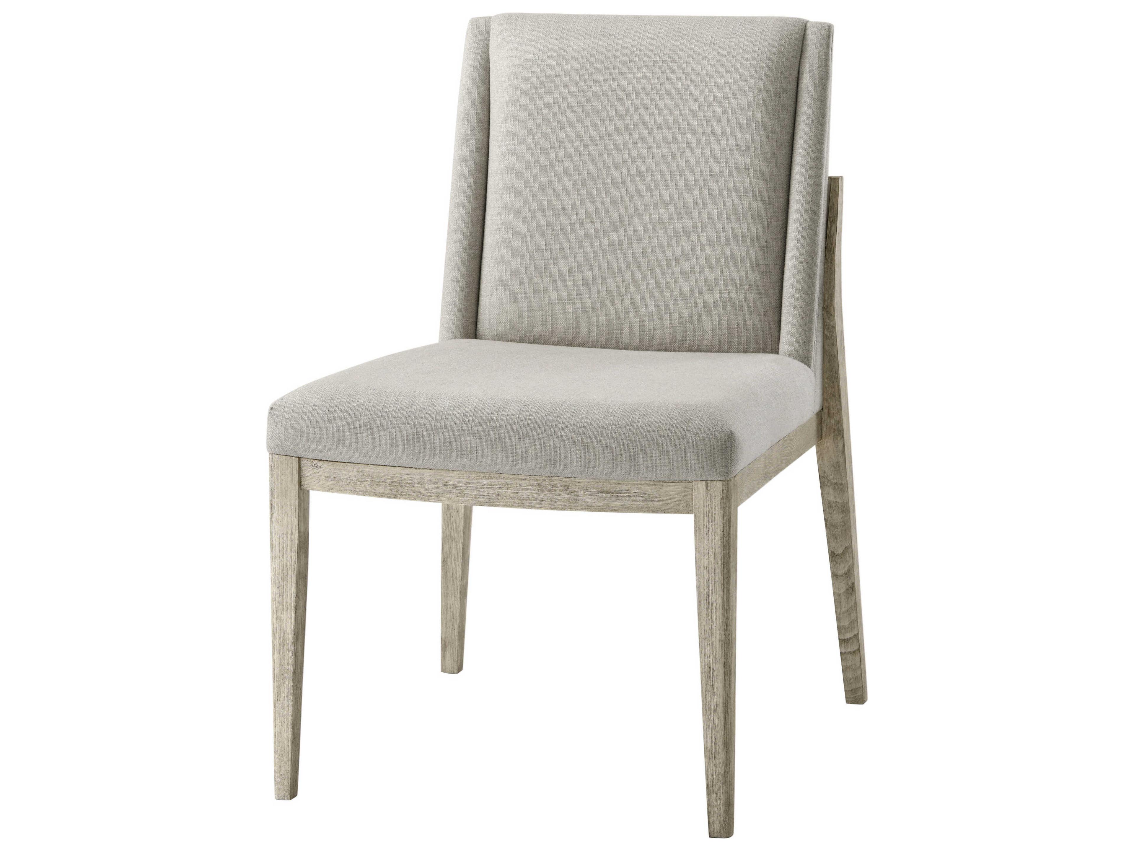 Theodore Alexander Isola Beech Wood Beige Upholstered Side Dining Chair