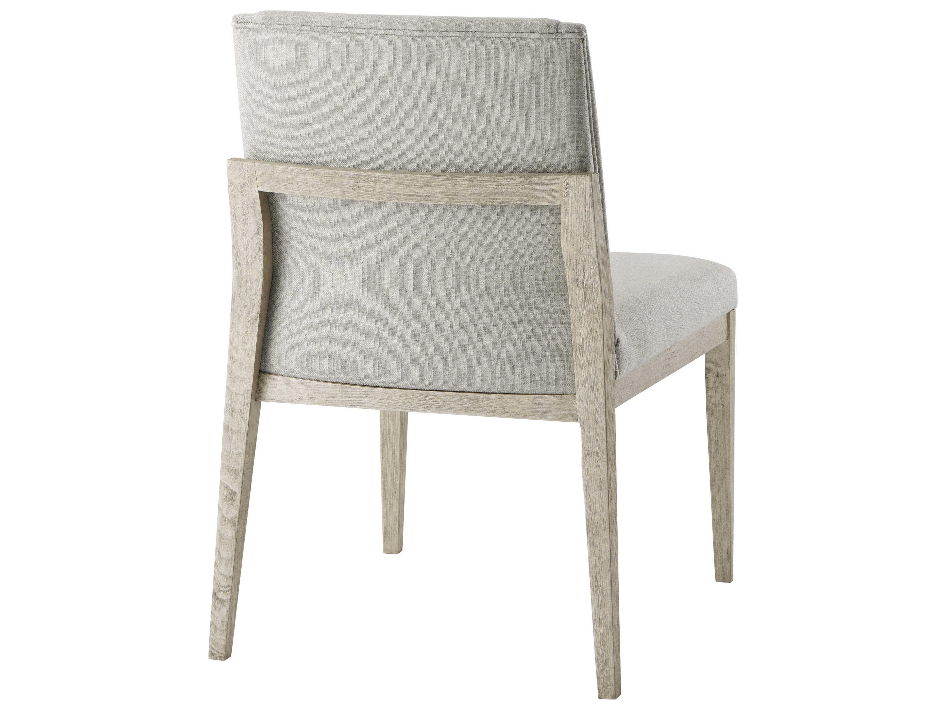 Theodore Alexander Isola Beech Wood Beige Upholstered Side Dining Chair