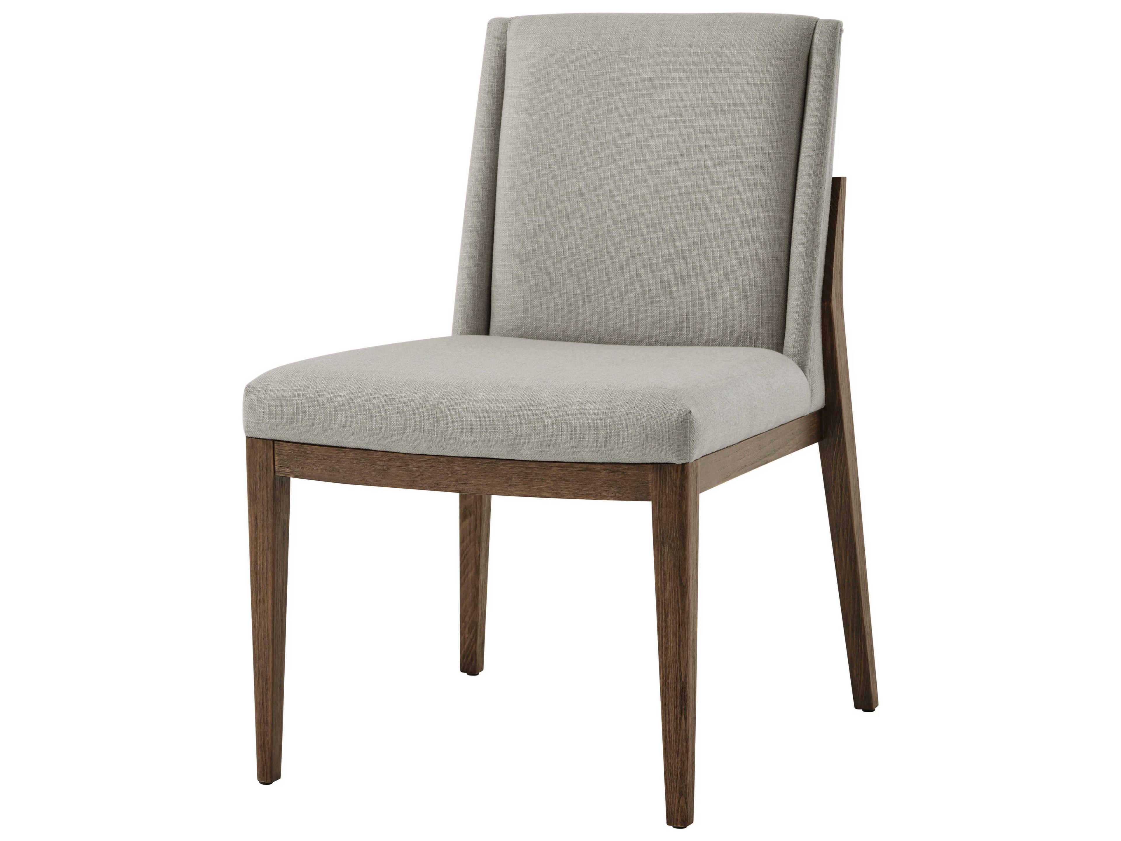 Theodore Alexander Isola Beech Wood Brown Upholstered Side Dining Chair