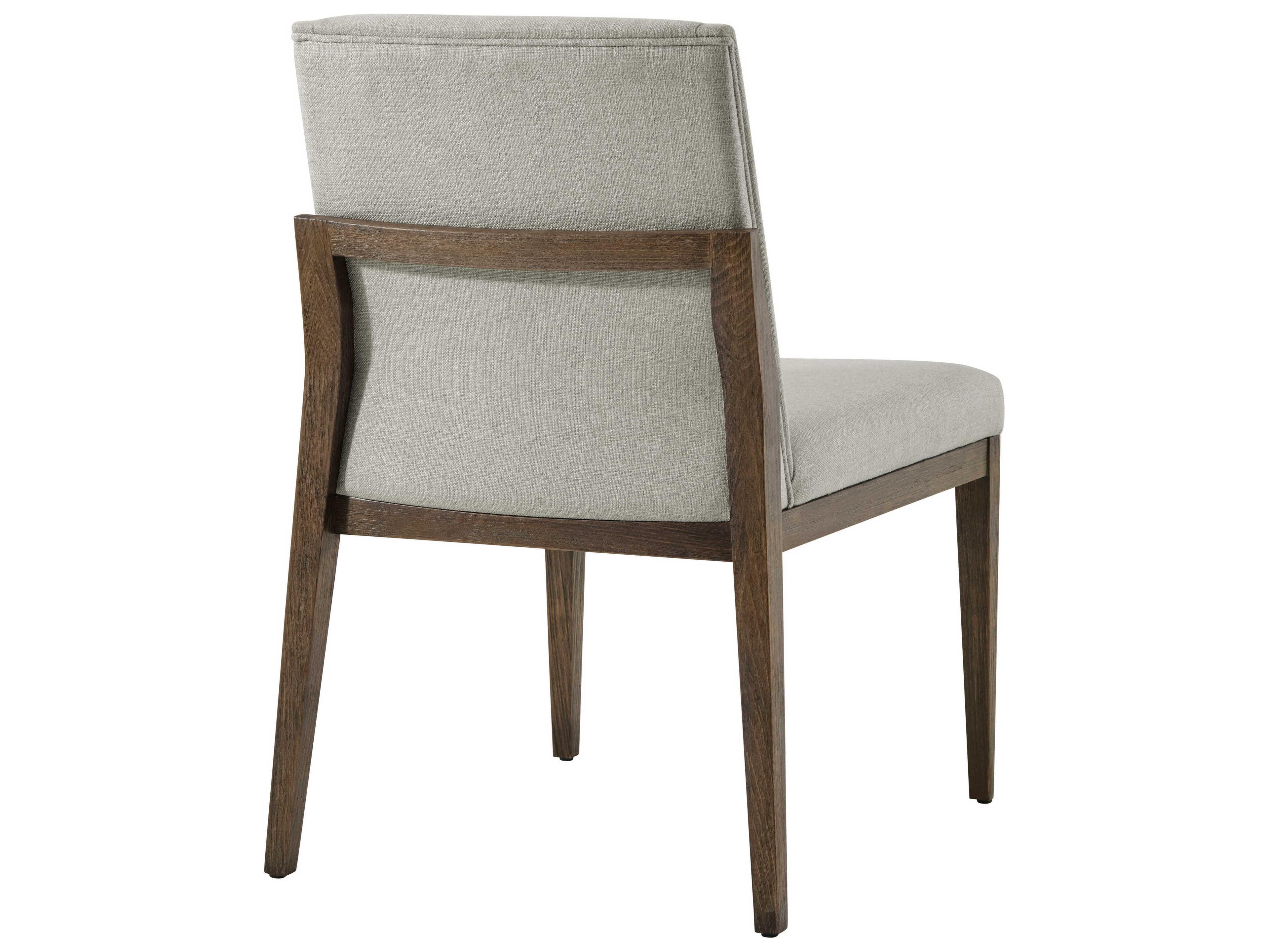 Theodore Alexander Isola Beech Wood Brown Upholstered Side Dining Chair