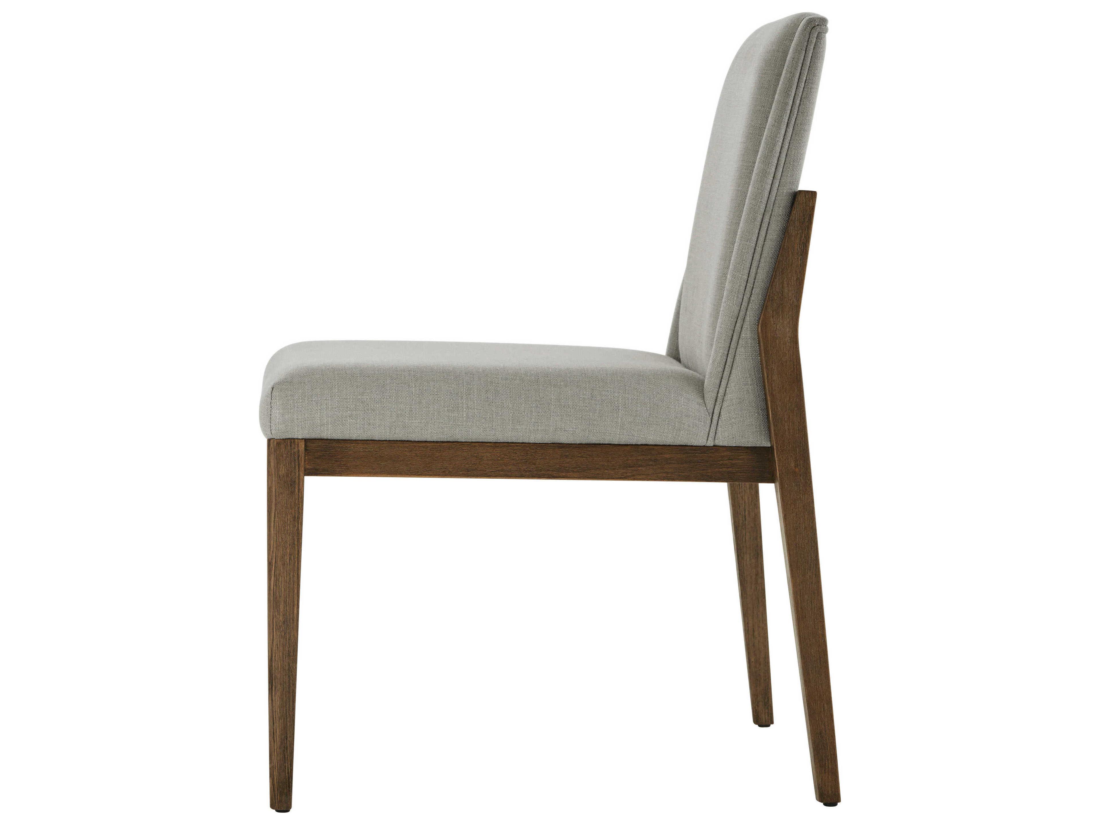 Theodore Alexander Isola Beech Wood Brown Upholstered Side Dining Chair