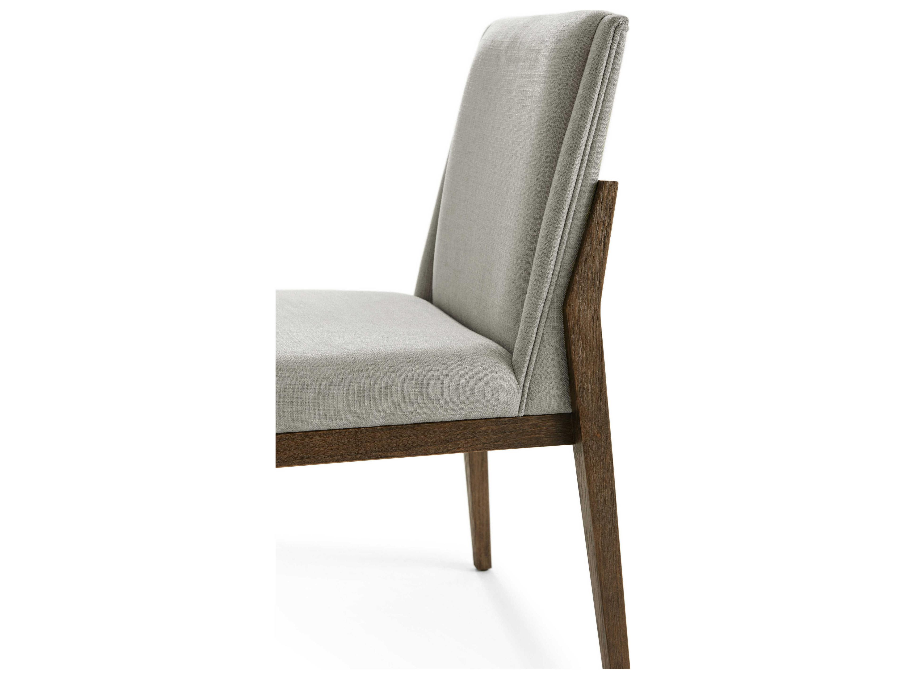Theodore Alexander Isola Beech Wood Brown Upholstered Side Dining Chair