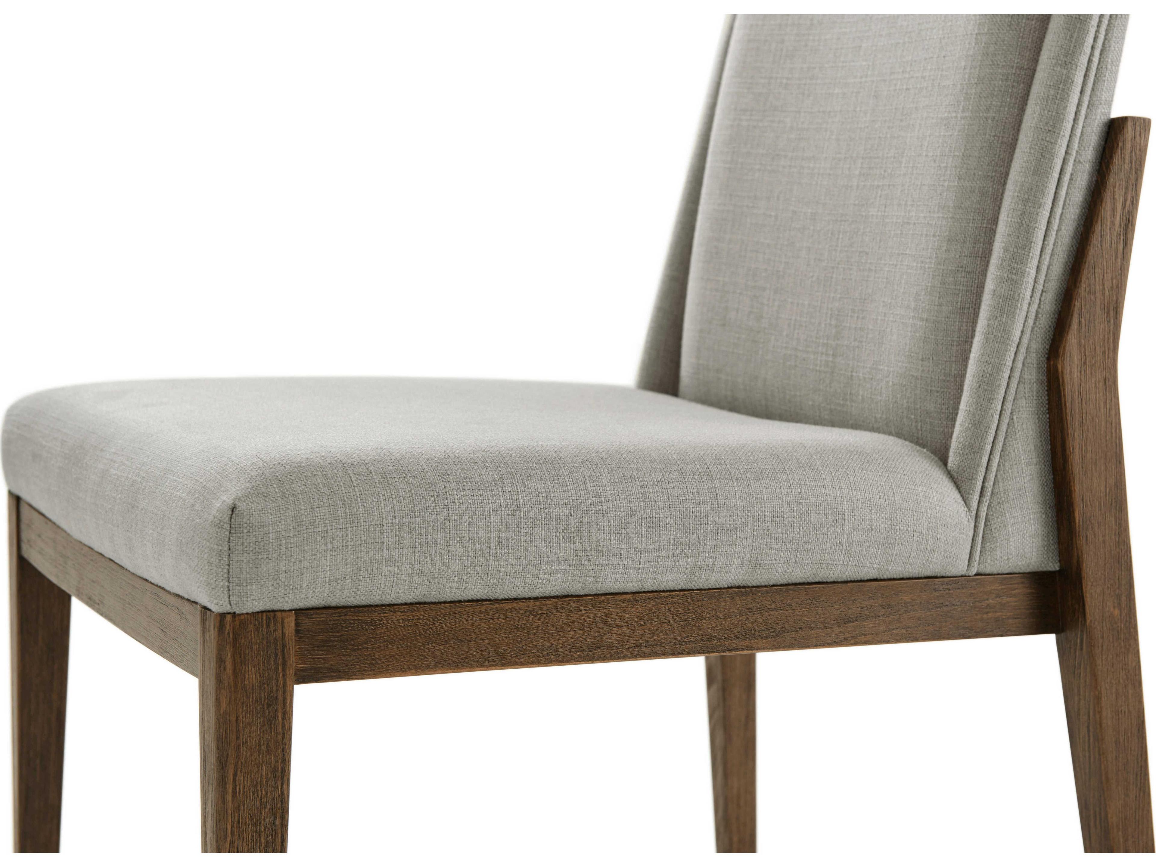 Theodore Alexander Isola Beech Wood Brown Upholstered Side Dining Chair