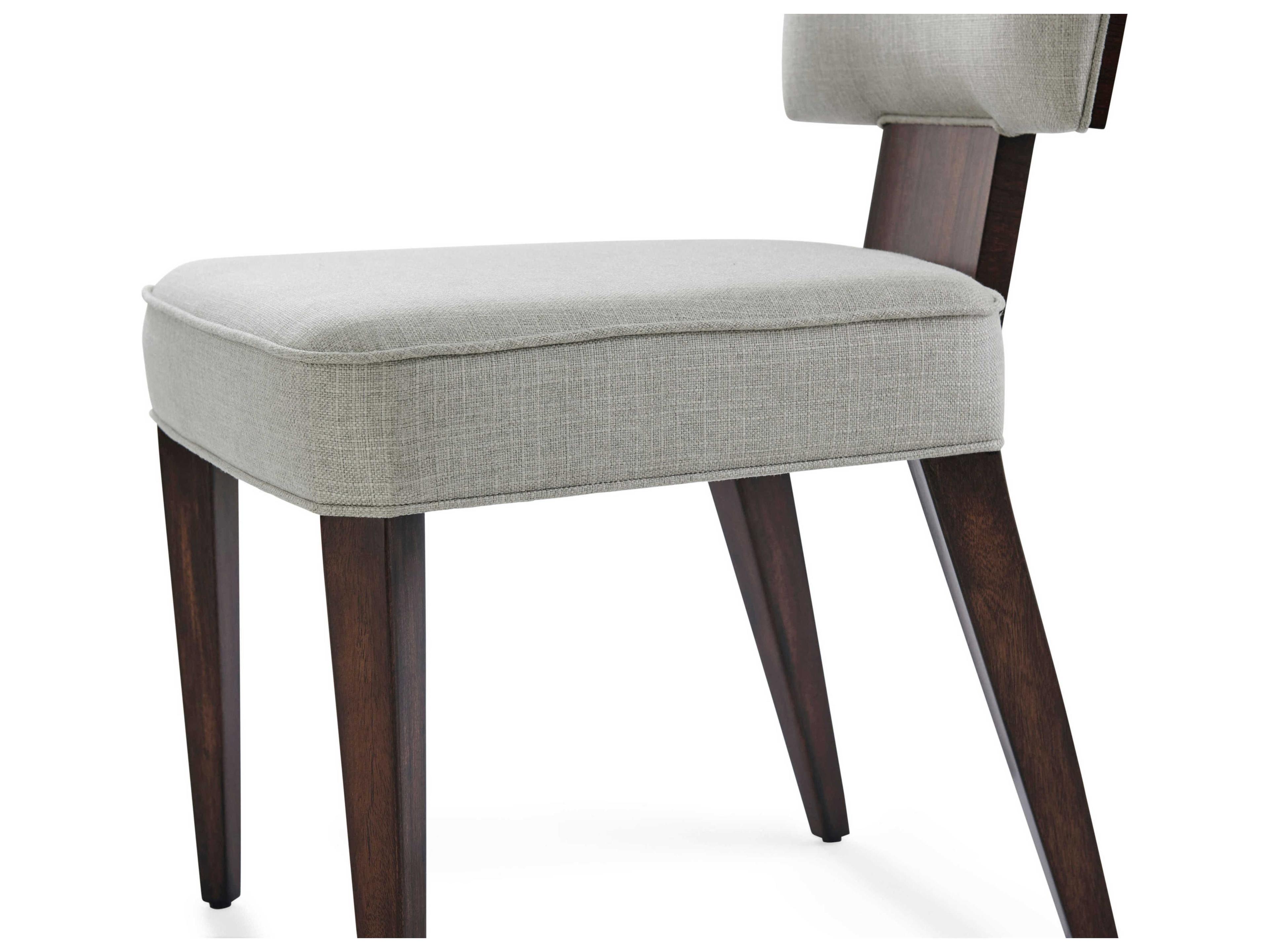 Theodore Alexander Vanucci Eclectics Mahogany Wood Brown Upholstered Side Dining Chair