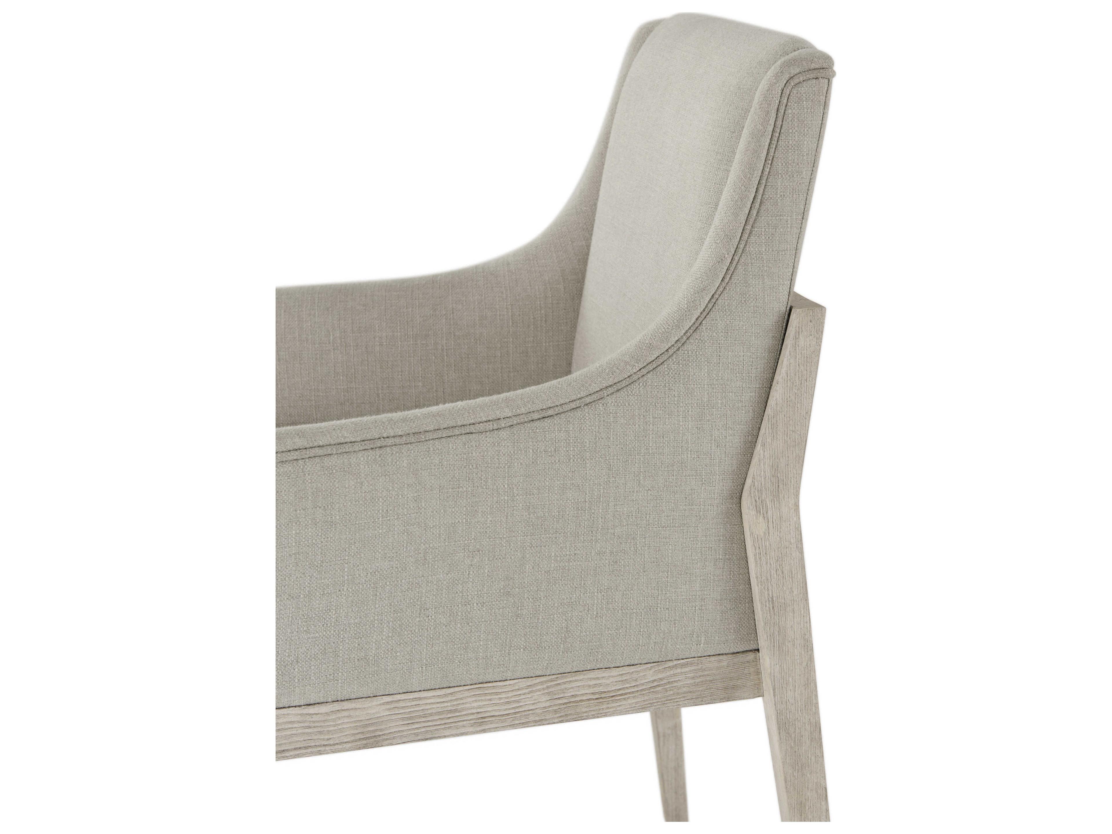 Theodore Alexander Isola Beech Wood Beige Upholstered Arm Dining Chair