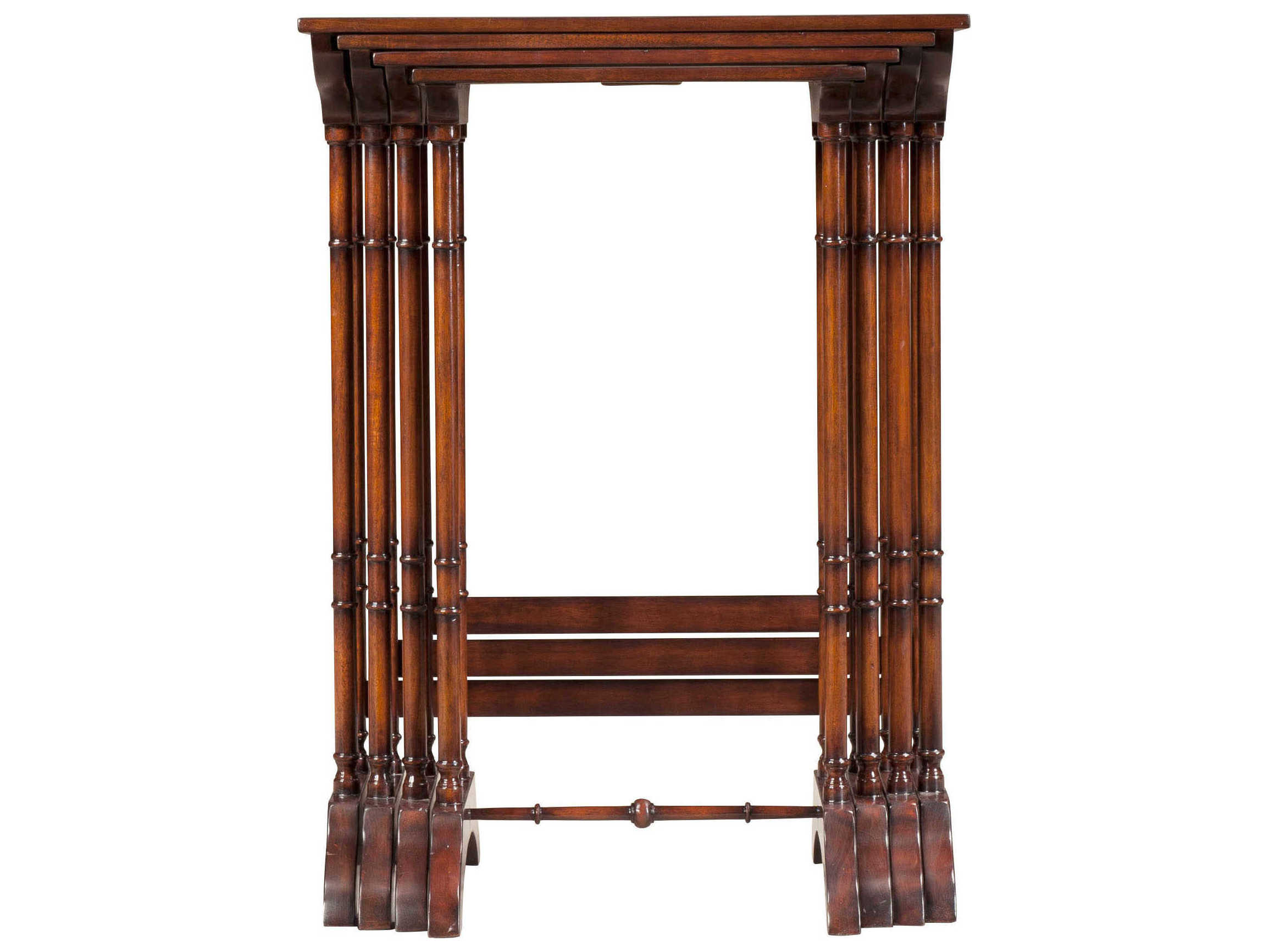 Theodore Alexander Essential Rectangular Leather Buffalo Brown Walnut End Table