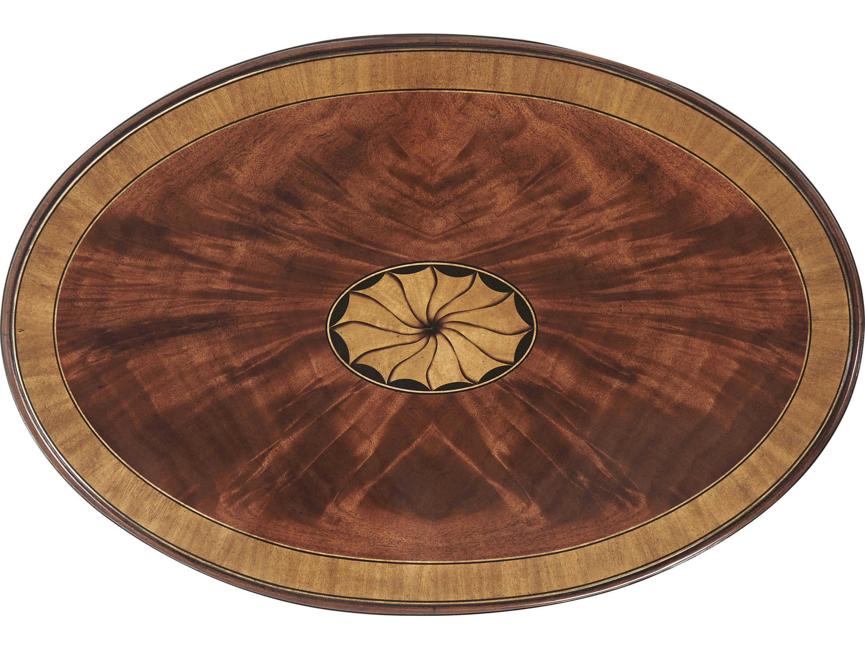 Theodore Alexander English Cabinet Maker Round Wood Clean Light Black Rub End Table