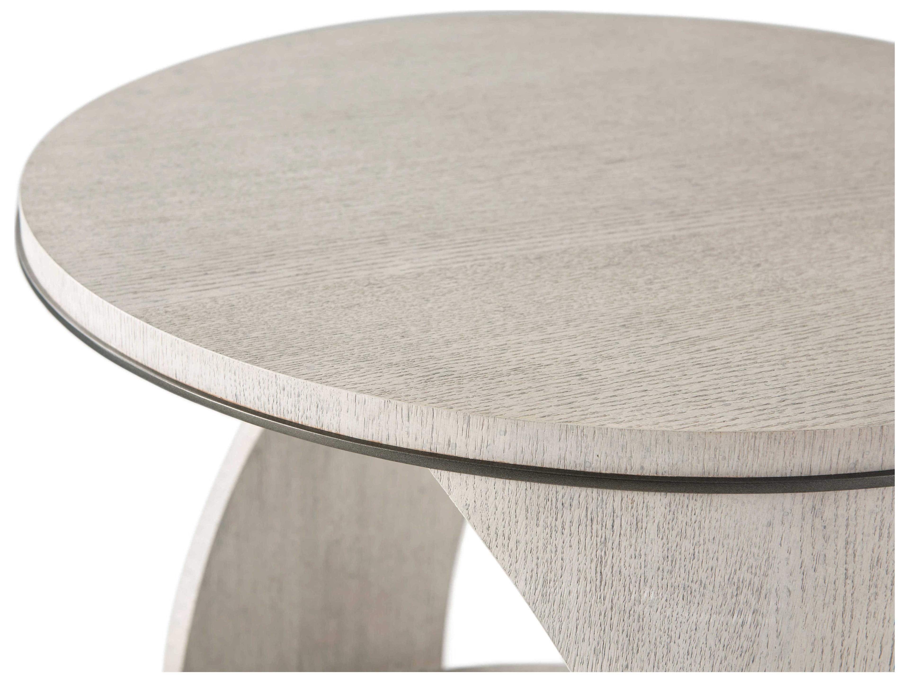 Theodore Alexander Isola Round Wood Gowan Matte Tungsten End Table