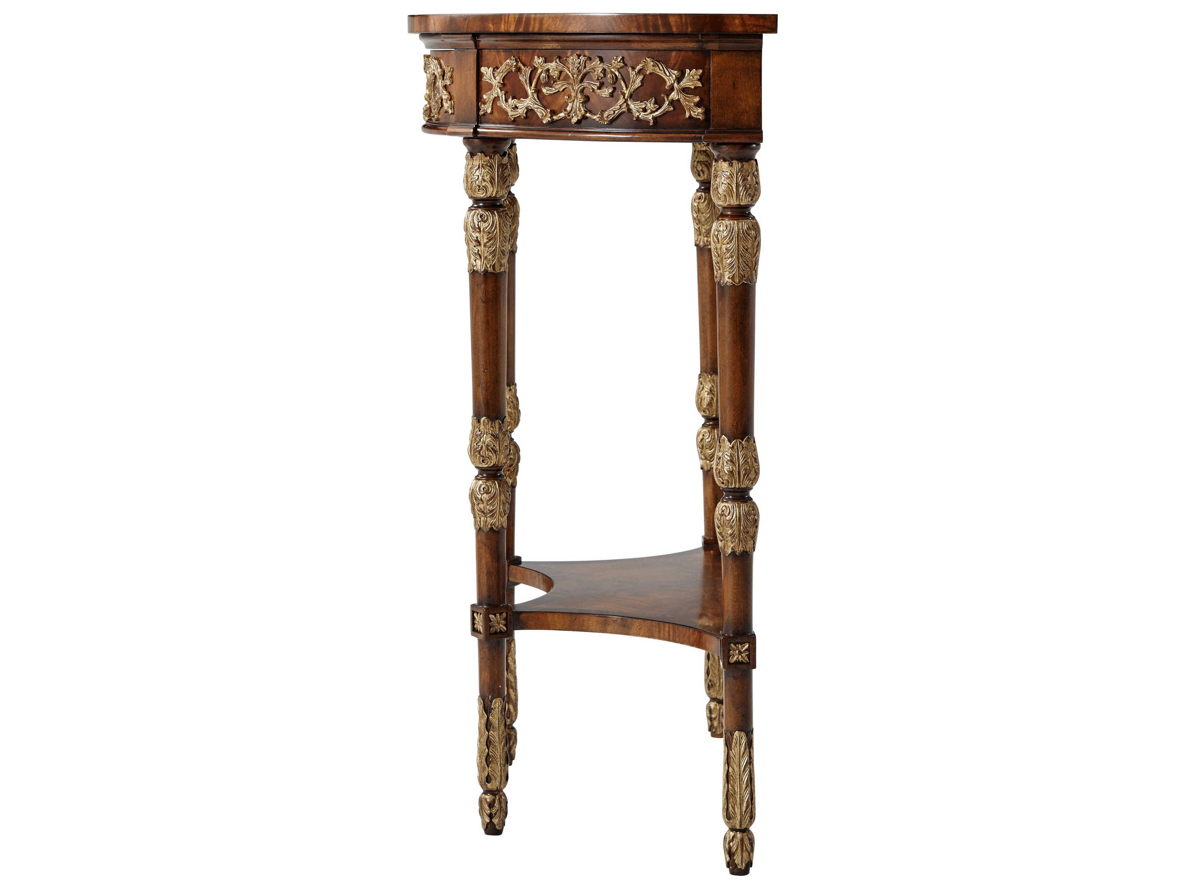 Theodore Alexander Ta Originals Wood Italian Gold Ramsey Mahogany Console Table