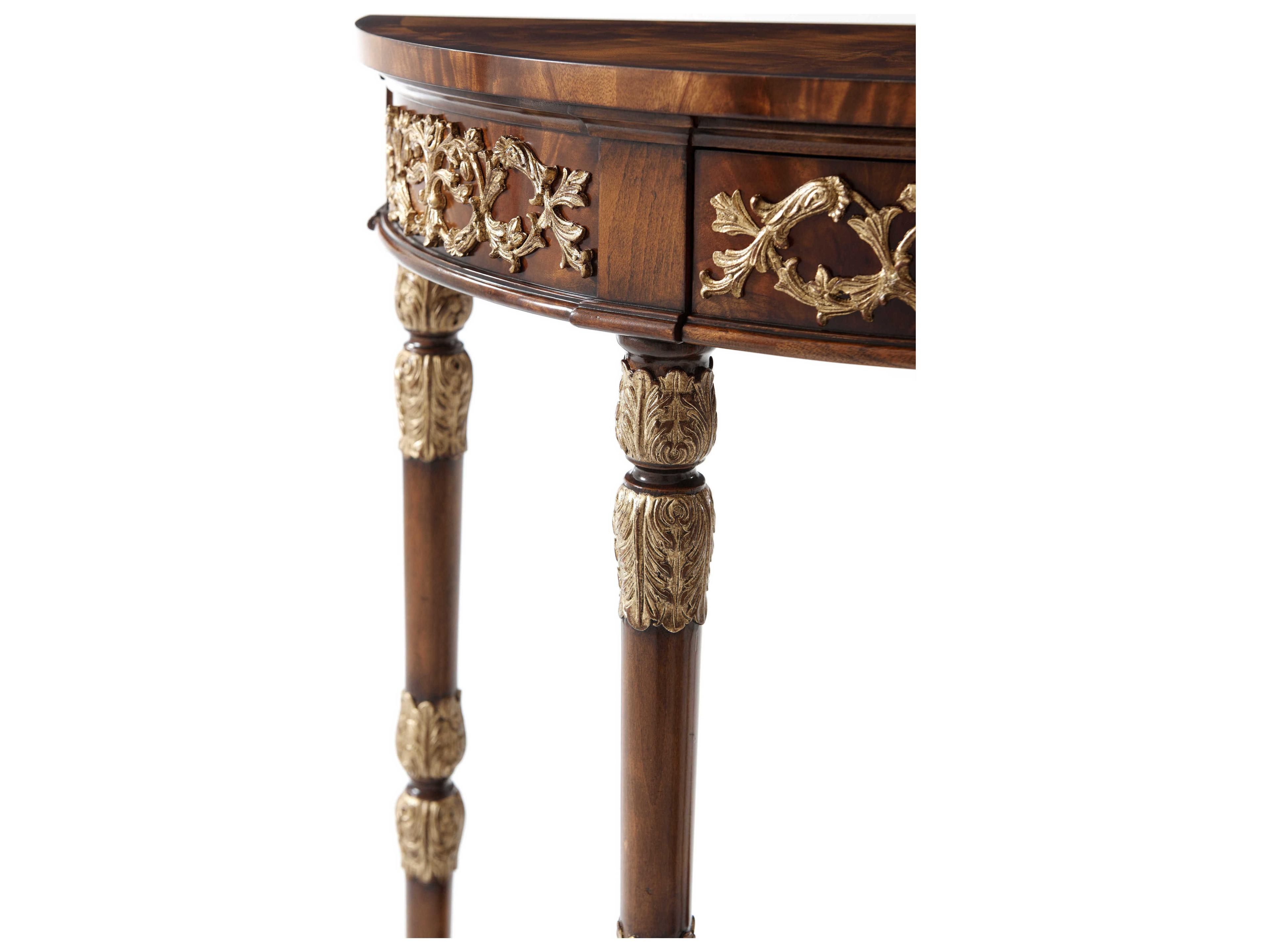 Theodore Alexander Ta Originals Wood Italian Gold Ramsey Mahogany Console Table