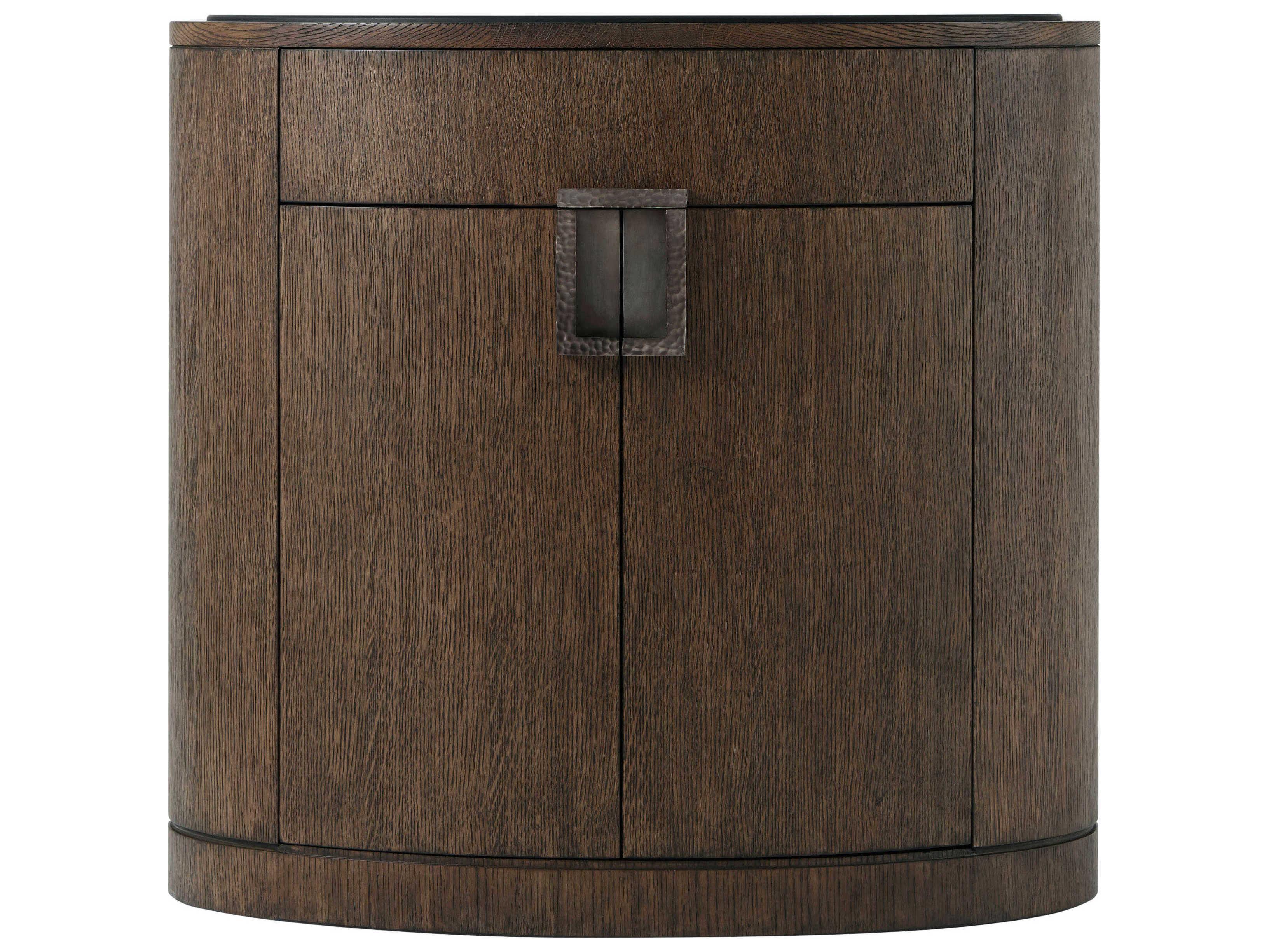 Theodore Alexander Isola 1-Drawer Brown Oak Wood Nario Nightstand