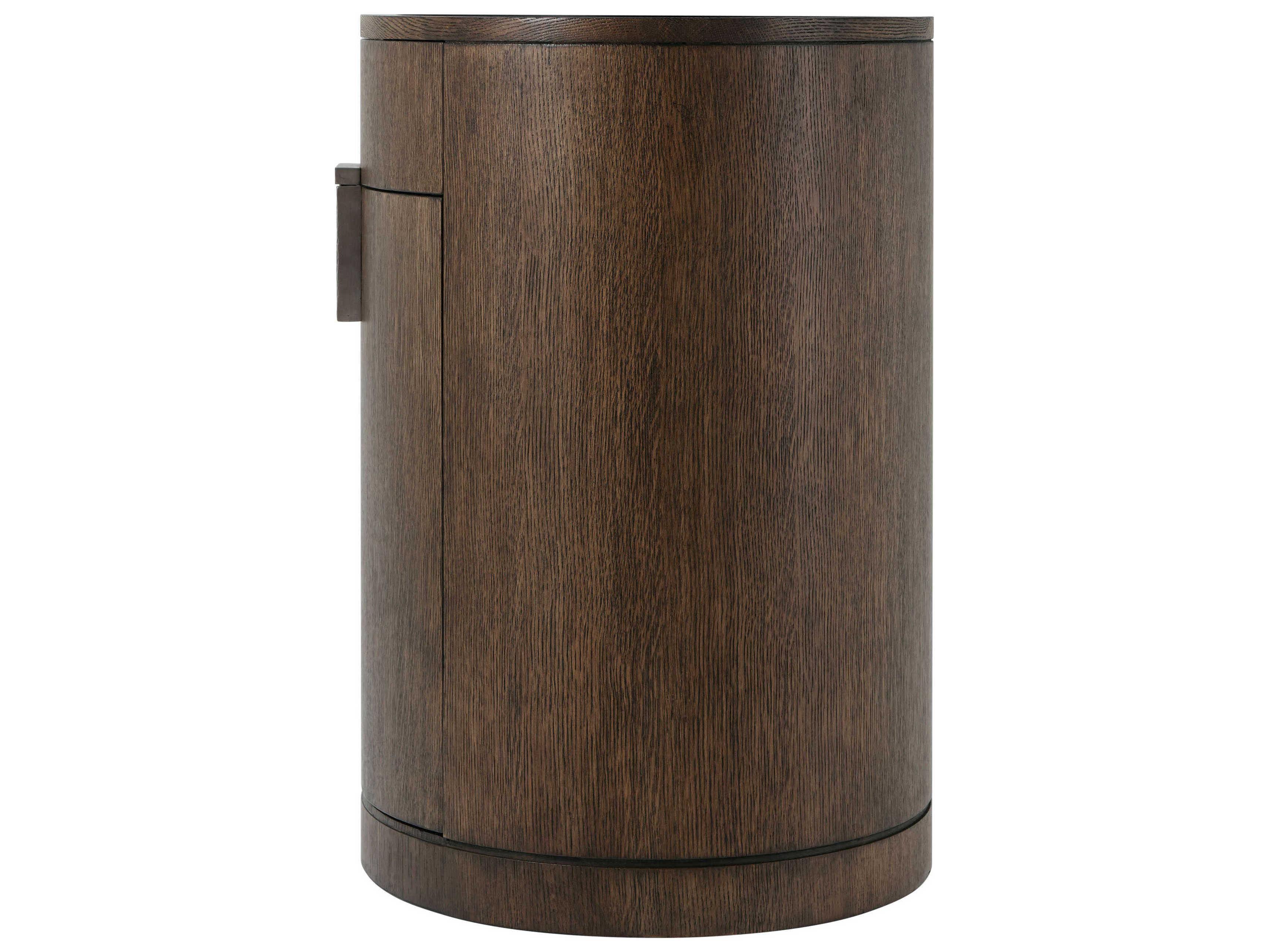 Theodore Alexander Isola 1-Drawer Brown Oak Wood Nario Nightstand